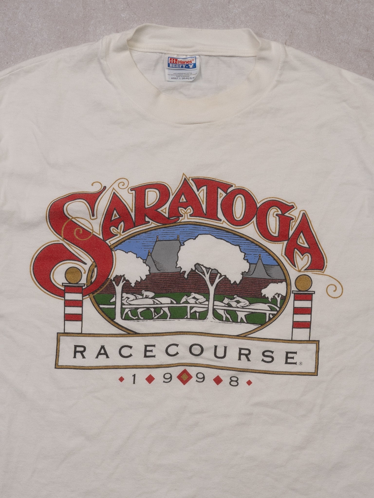 Vintage '98 White Saratoga Race Course Tee (M/L)