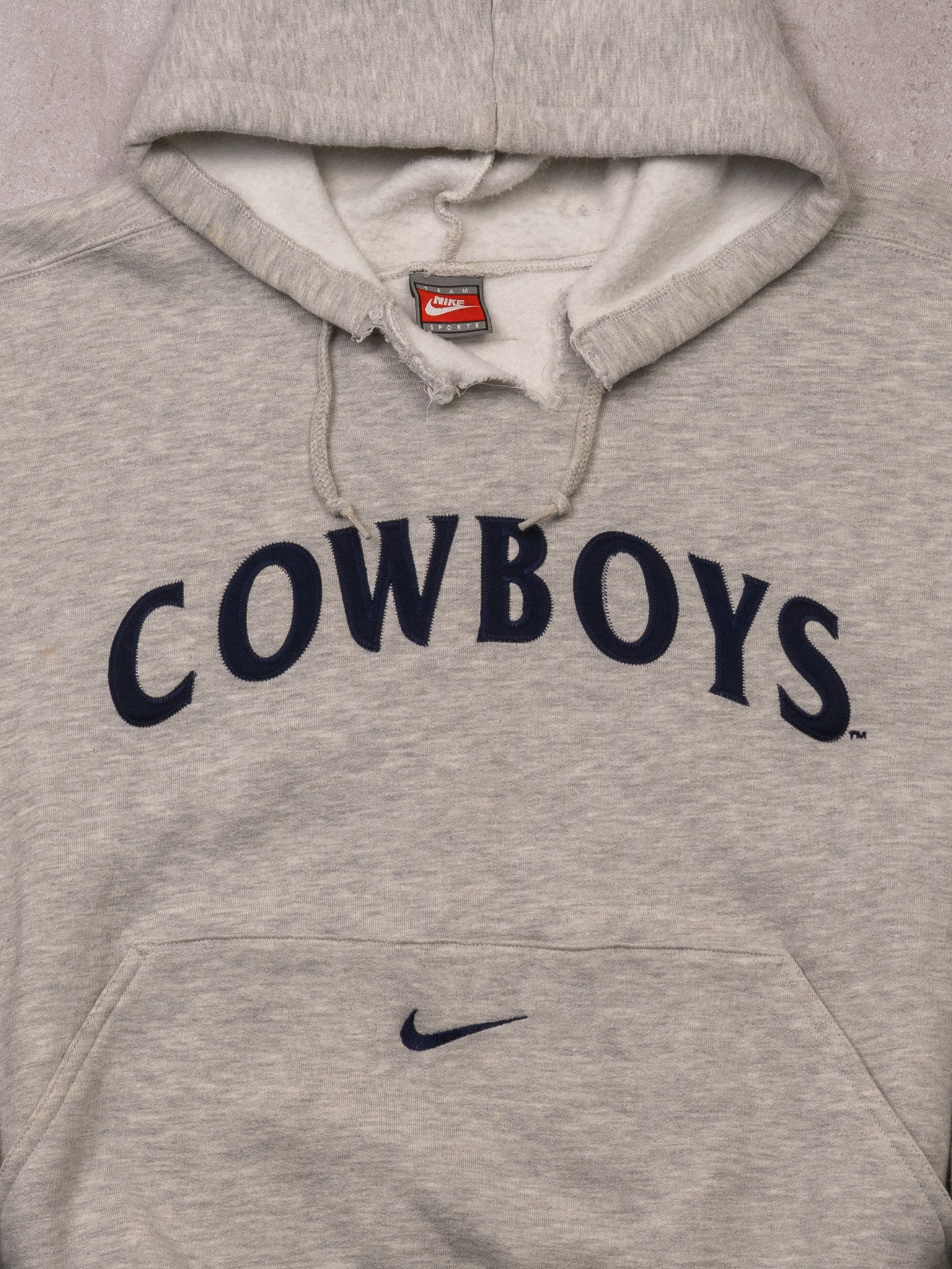 Vintage Y2K Grey Nike x Cowboys Hoodie (L/XL)