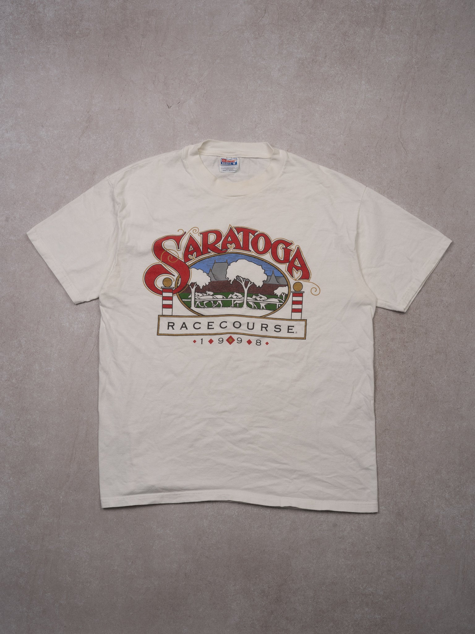 Vintage '98 White Saratoga Race Course Tee (M/L)