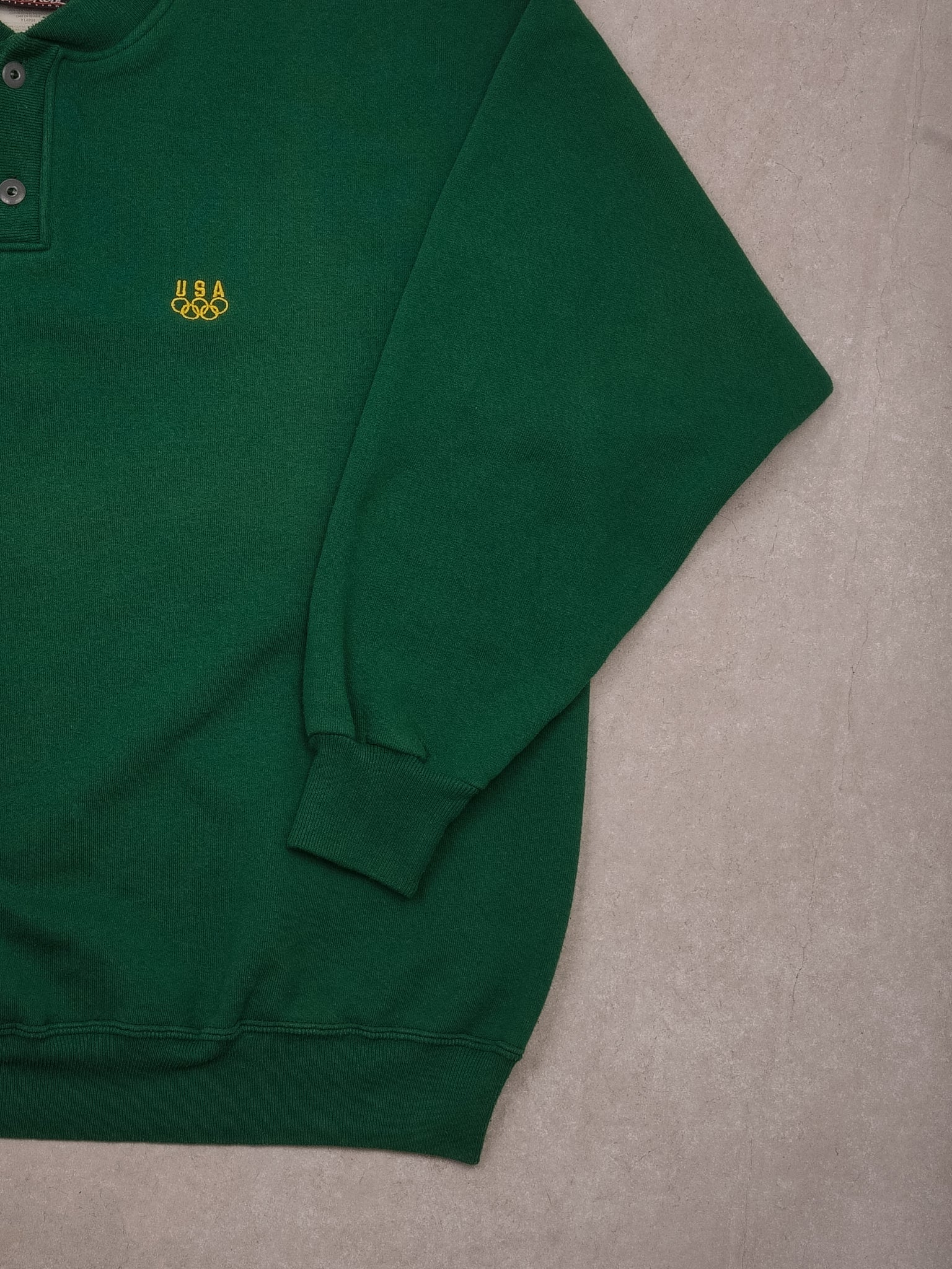 Vintage Pine Green USA Olympics embroidered Crewneck (L)