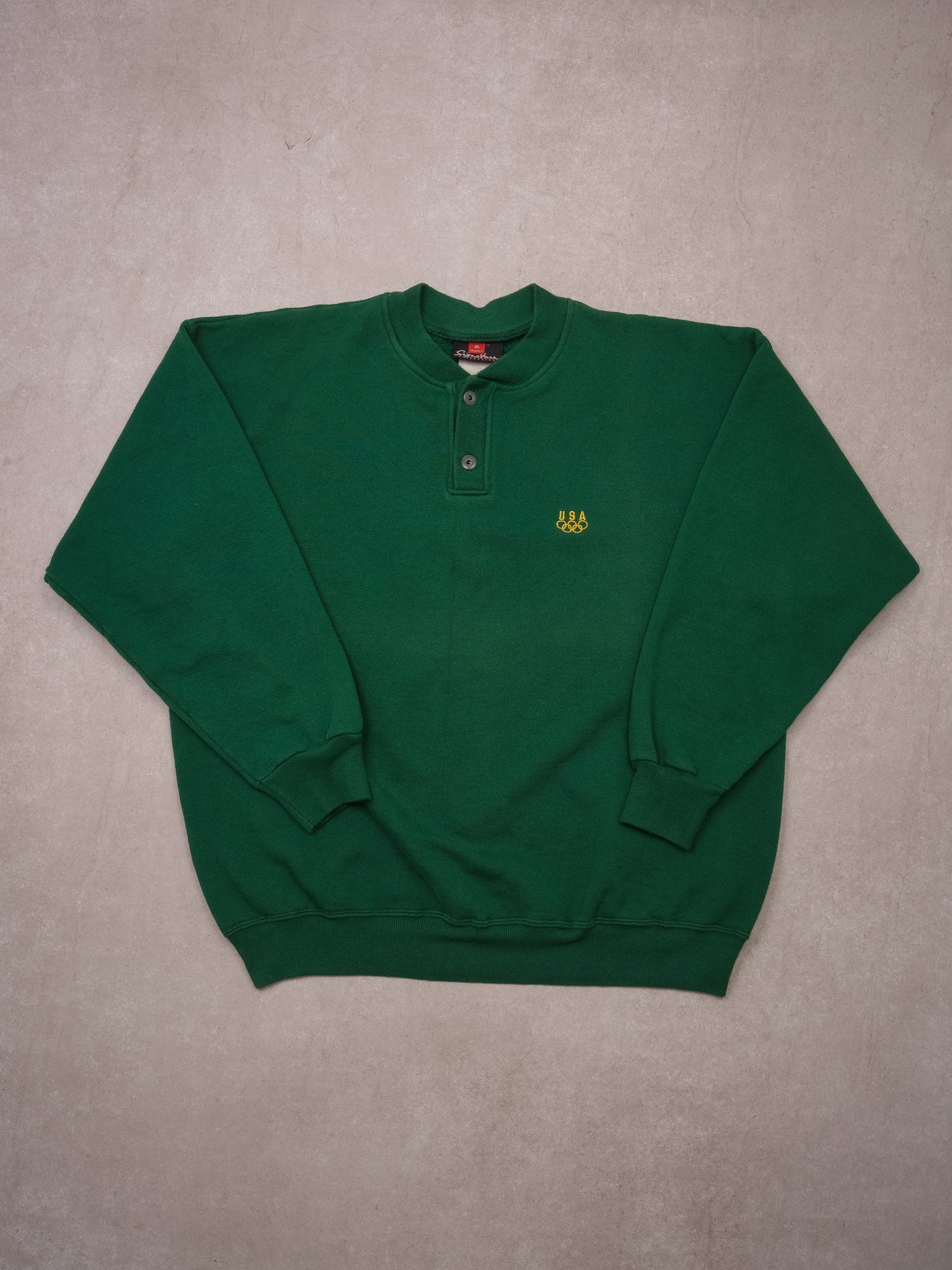 Vintage Pine Green USA Olympics embroidered Crewneck (L)