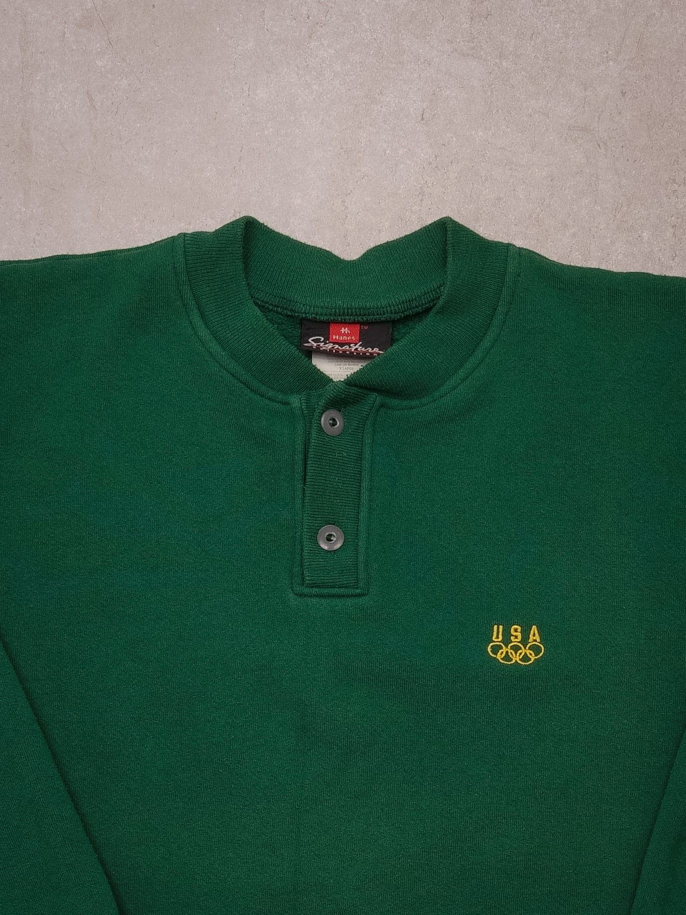 Vintage Pine Green USA Olympics embroidered Crewneck (L)