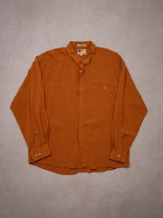 Vintage 70s Clay Orange Montello Collared Button Up (L)