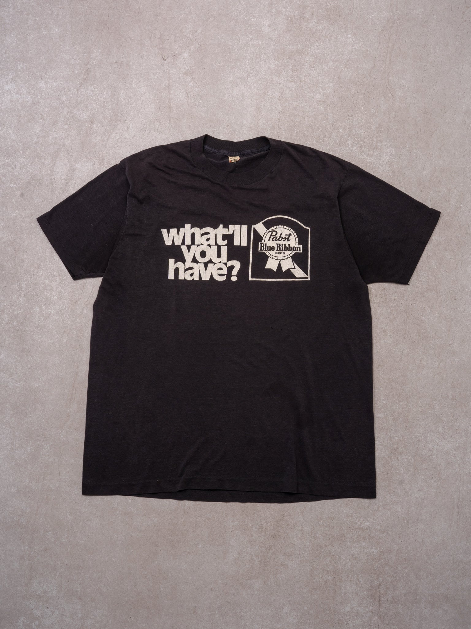 Vintage RARE 90s Black 'What'll You Have' Pabst Single Stitch Tee (L)