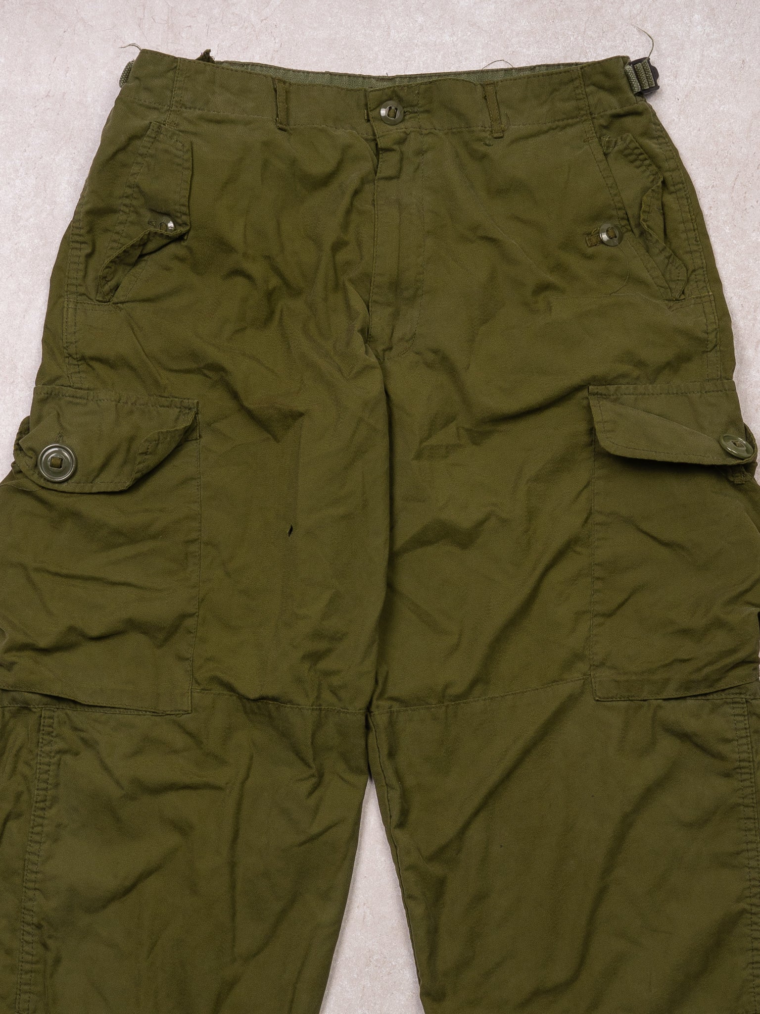 Vintage Green Army Adjustable Cargo Combat Pants (32 x 31)