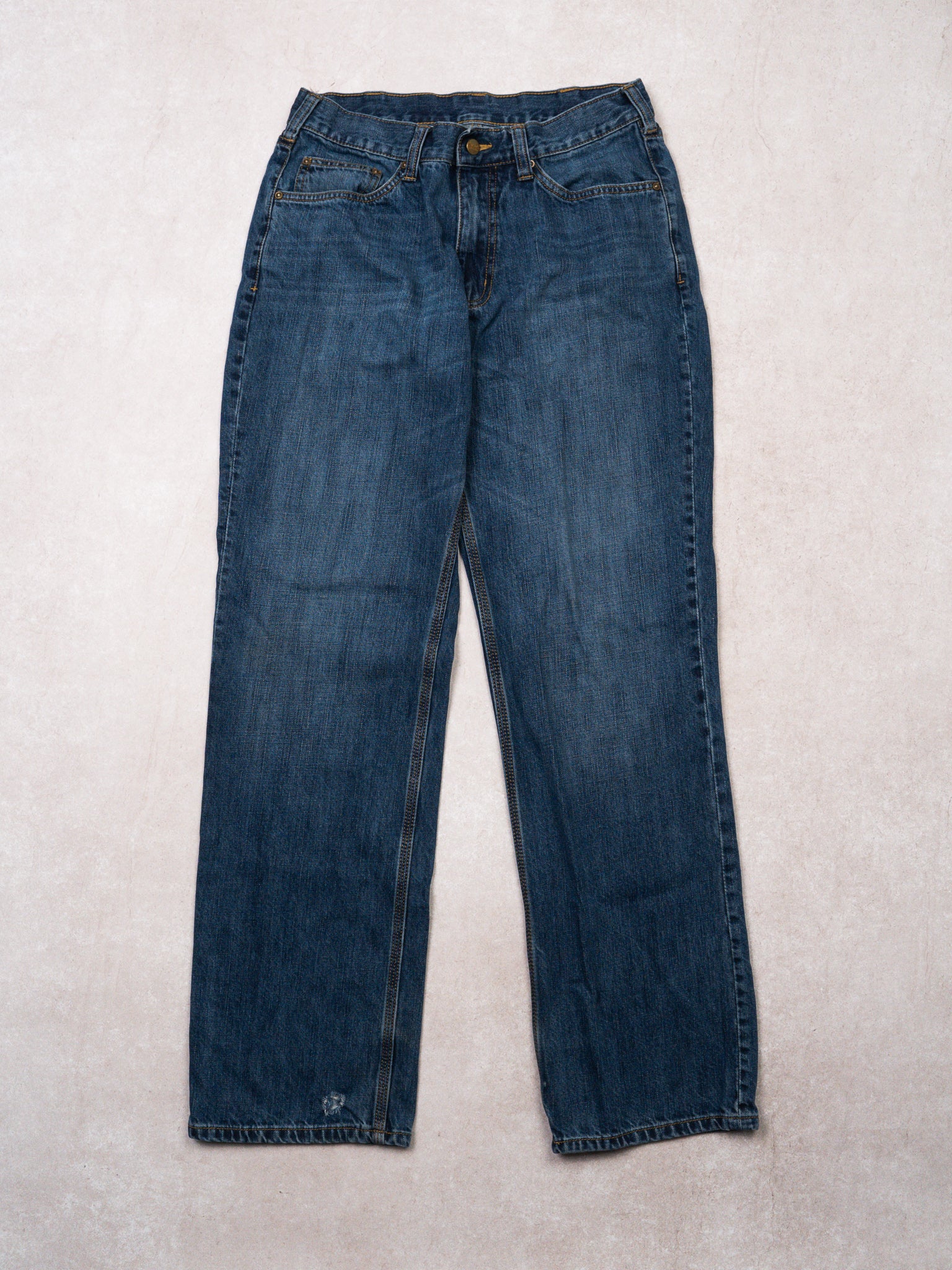 Vintage Dark Blue Carhartt Loose Fit Jeans (30 x 33)