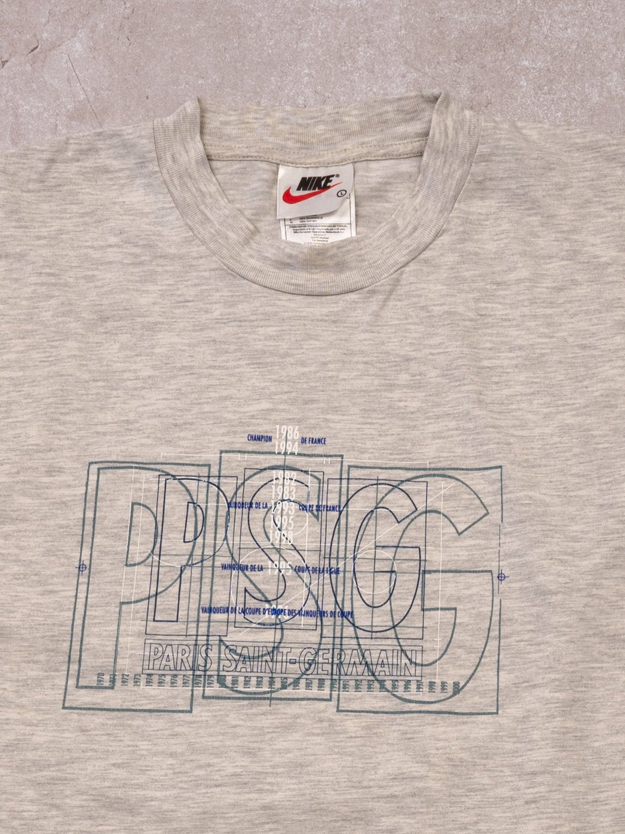 Vintage 90s Grey Nike Paris Saint-Germain Tee (M/L)