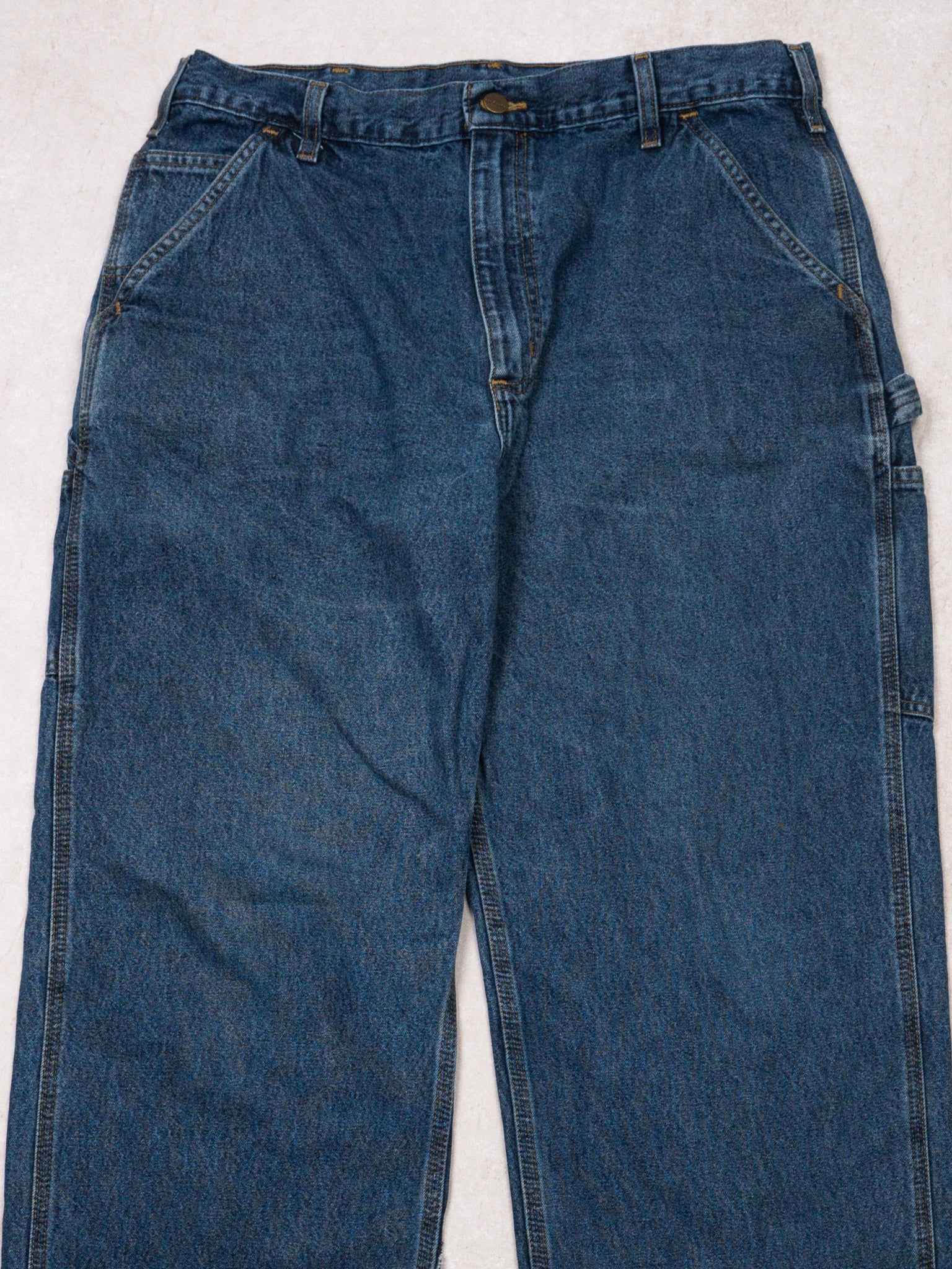 Vintage Dark Blue Carhartt Dungaree Fit Jeans (34 x 34)