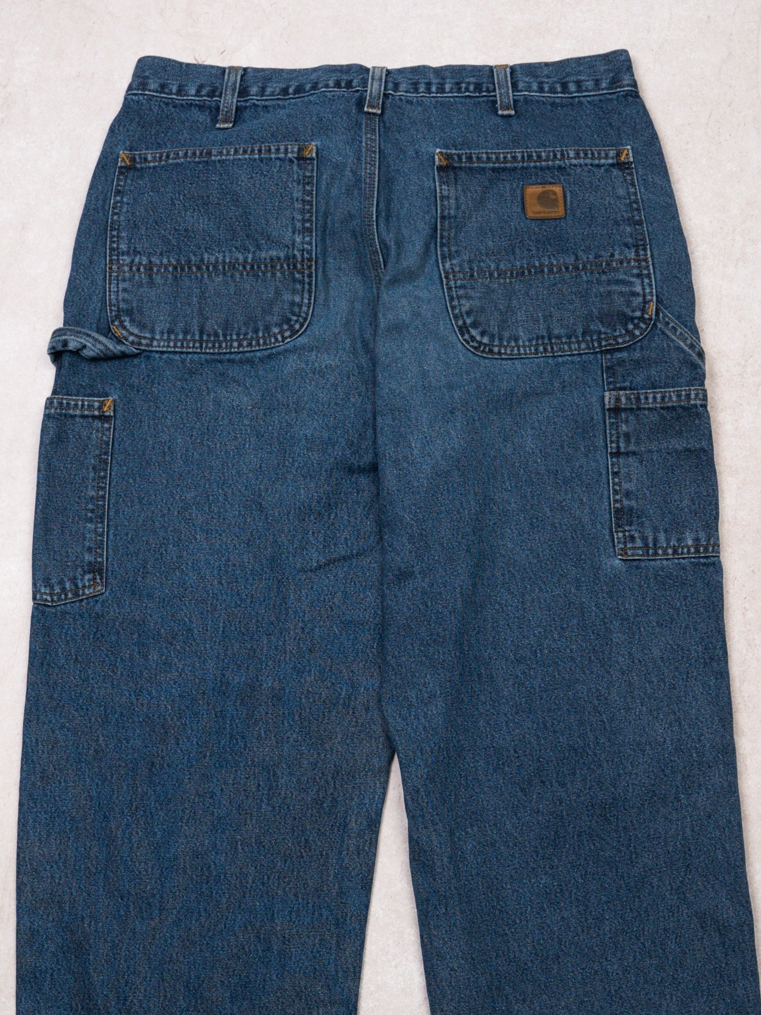 Vintage Dark Blue Carhartt Dungaree Fit Jeans (34 x 34)
