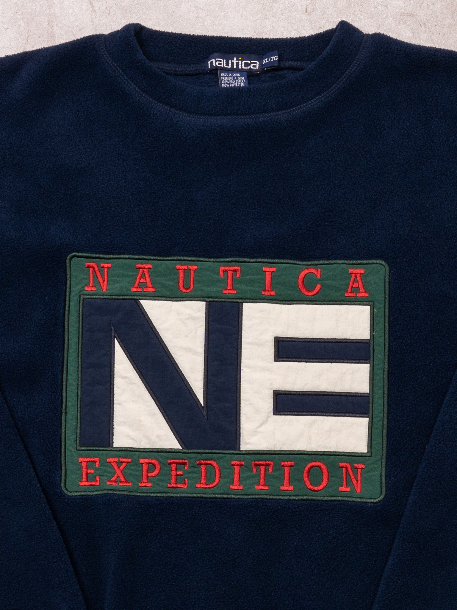 Vintage 90s Blue Nautica Expedition Fleece Crewneck (XL)