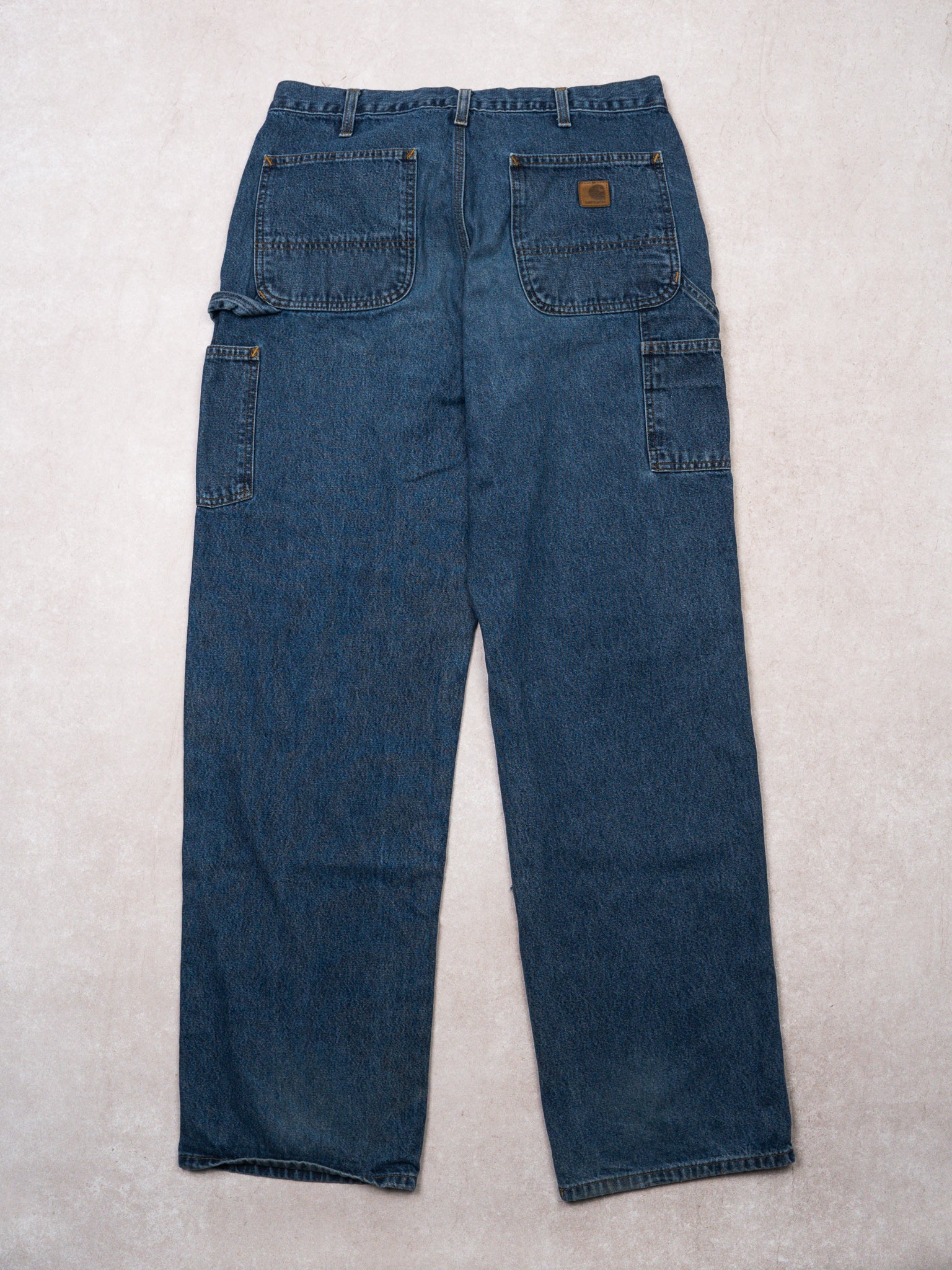 Vintage Dark Blue Carhartt Dungaree Fit Jeans (34 x 34)