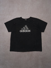 Vintage 90s Adiddas Black Spellout Tee (M)