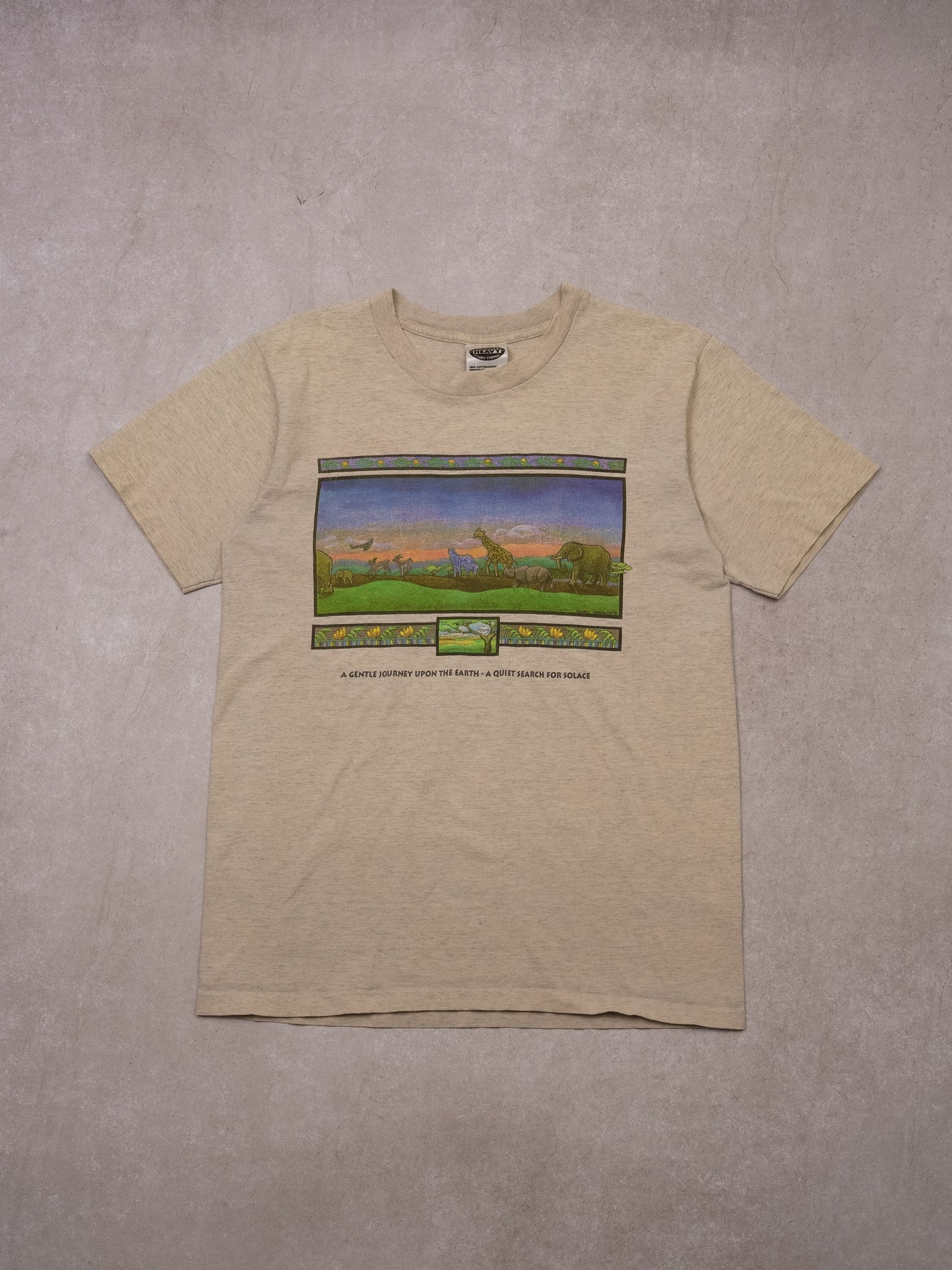 Vintage 90s Cream Toledo Zoo Animal Kingdom Single Stitch Graphic Tee (S)