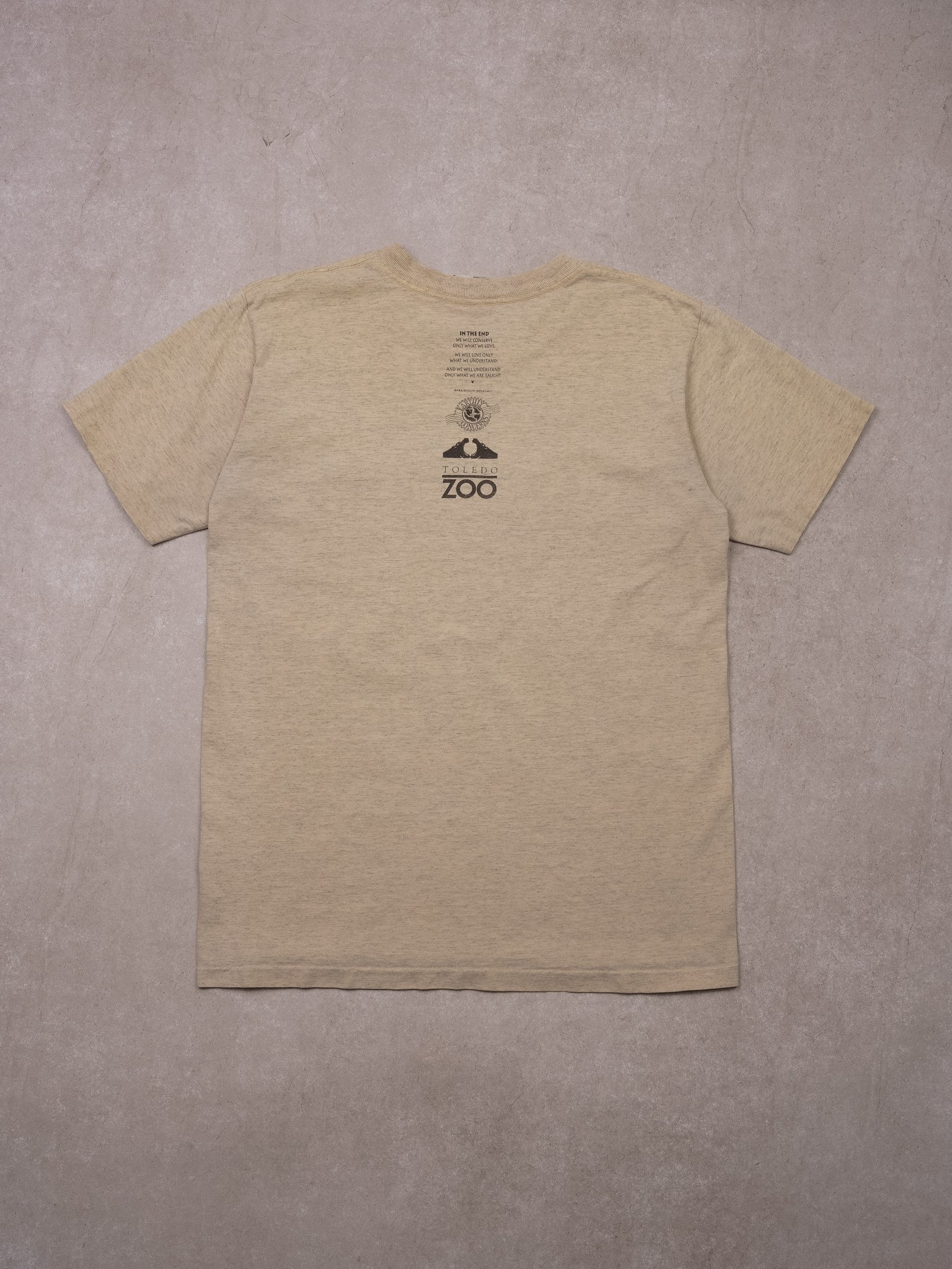 Vintage 90s Cream Toledo Zoo Animal Kingdom Single Stitch Graphic Tee (S)