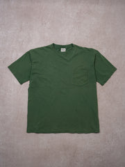 Vintage 90s Green Gap Blank Pocket Single Stitch tee (M)