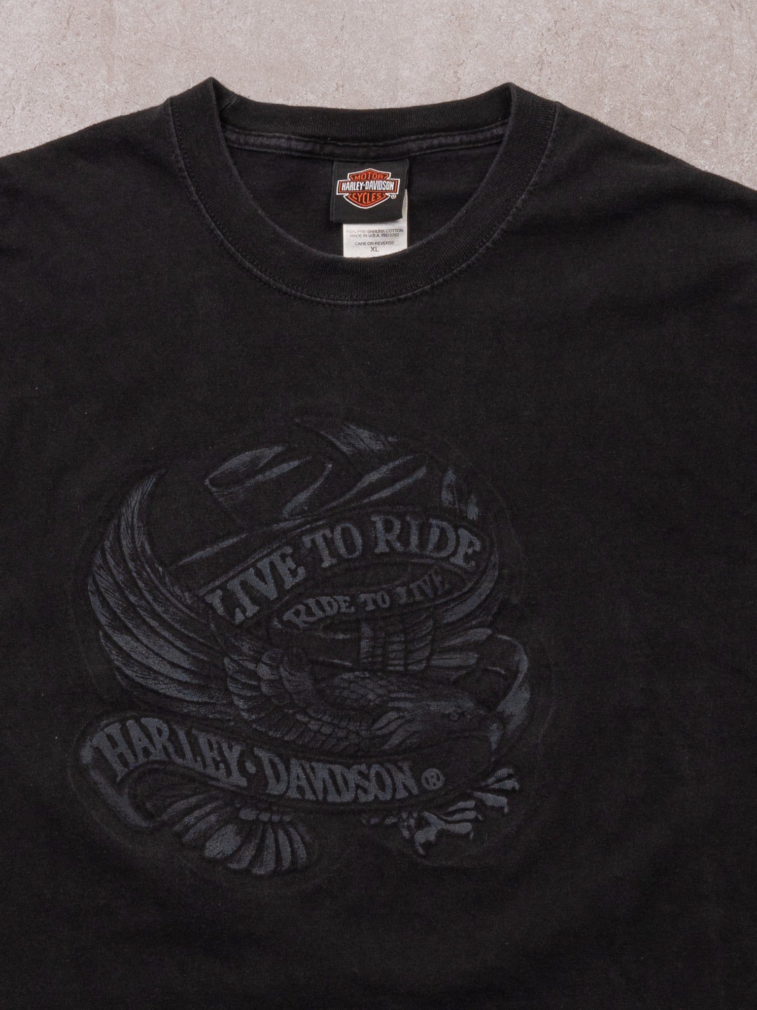 Vintage '03 Black Harley Davidson Live To Ride Gettysburg PA Tee (M/L)