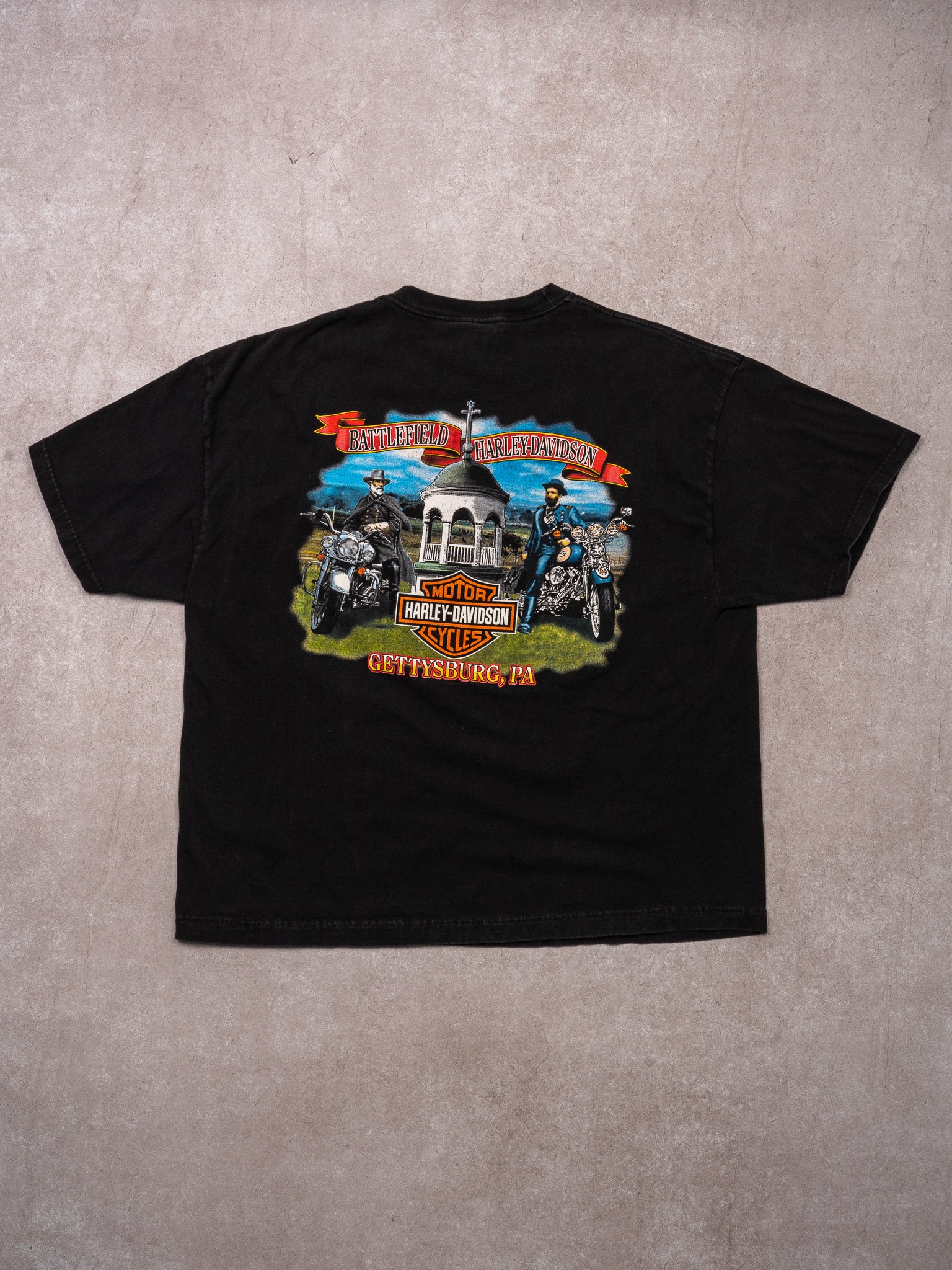 Vintage '03 Black Harley Davidson Live To Ride Gettysburg PA Tee (M/L)