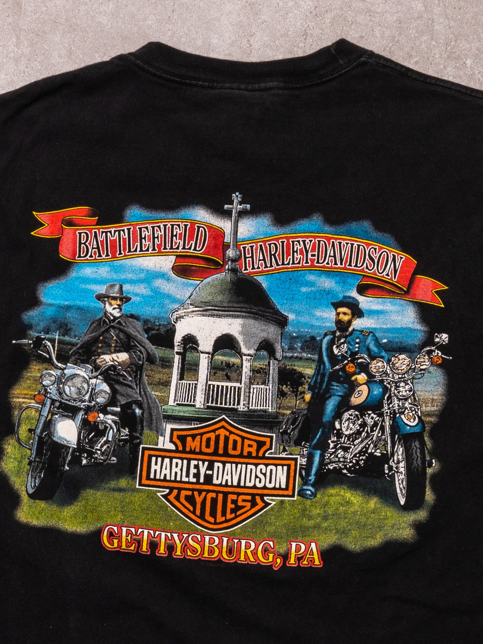 Vintage '03 Black Harley Davidson Live To Ride Gettysburg PA Tee (M/L)