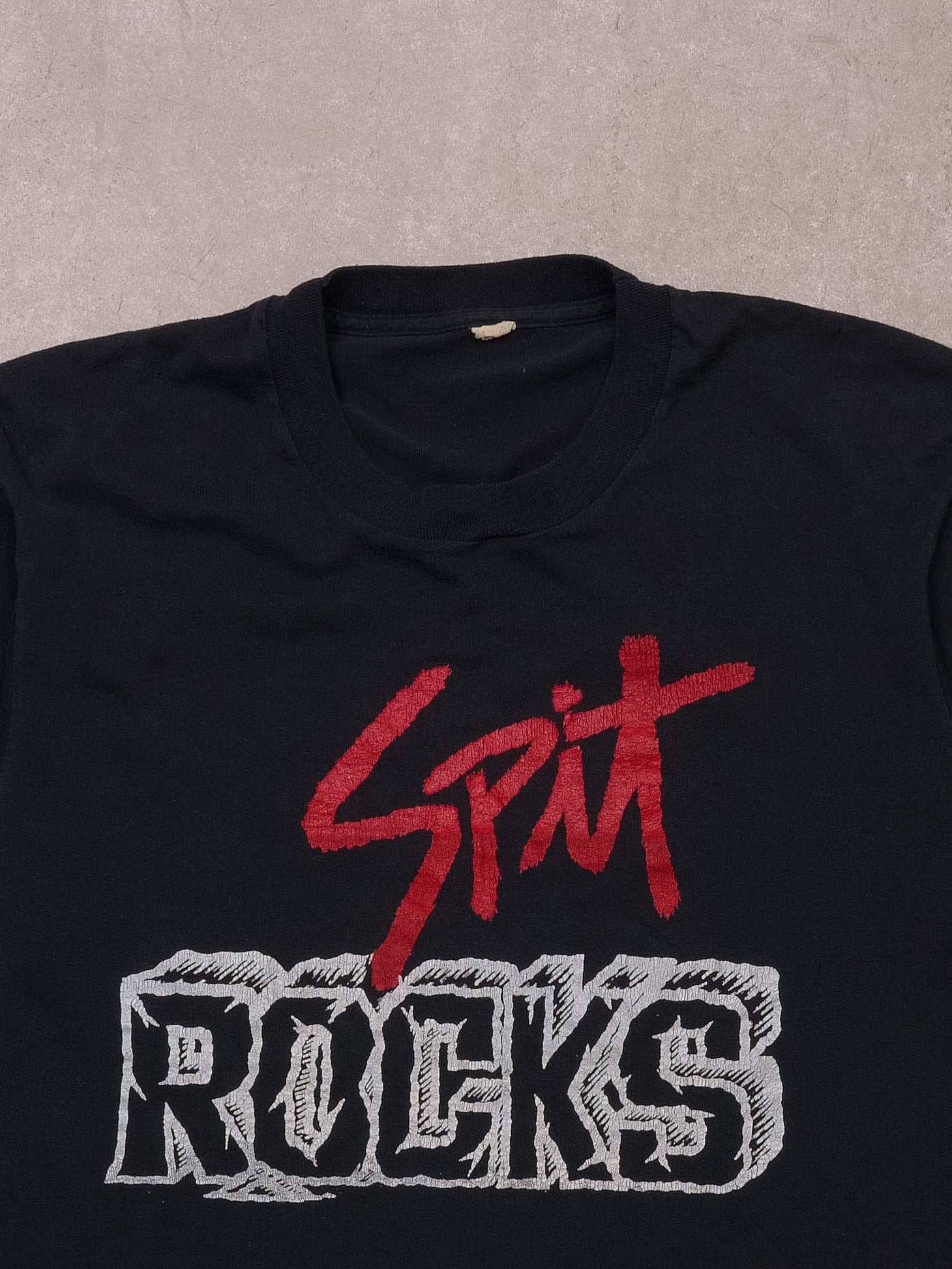 Vintage 90s Black Spit Rocks Single Stitch Graphic Tee (S/M)
