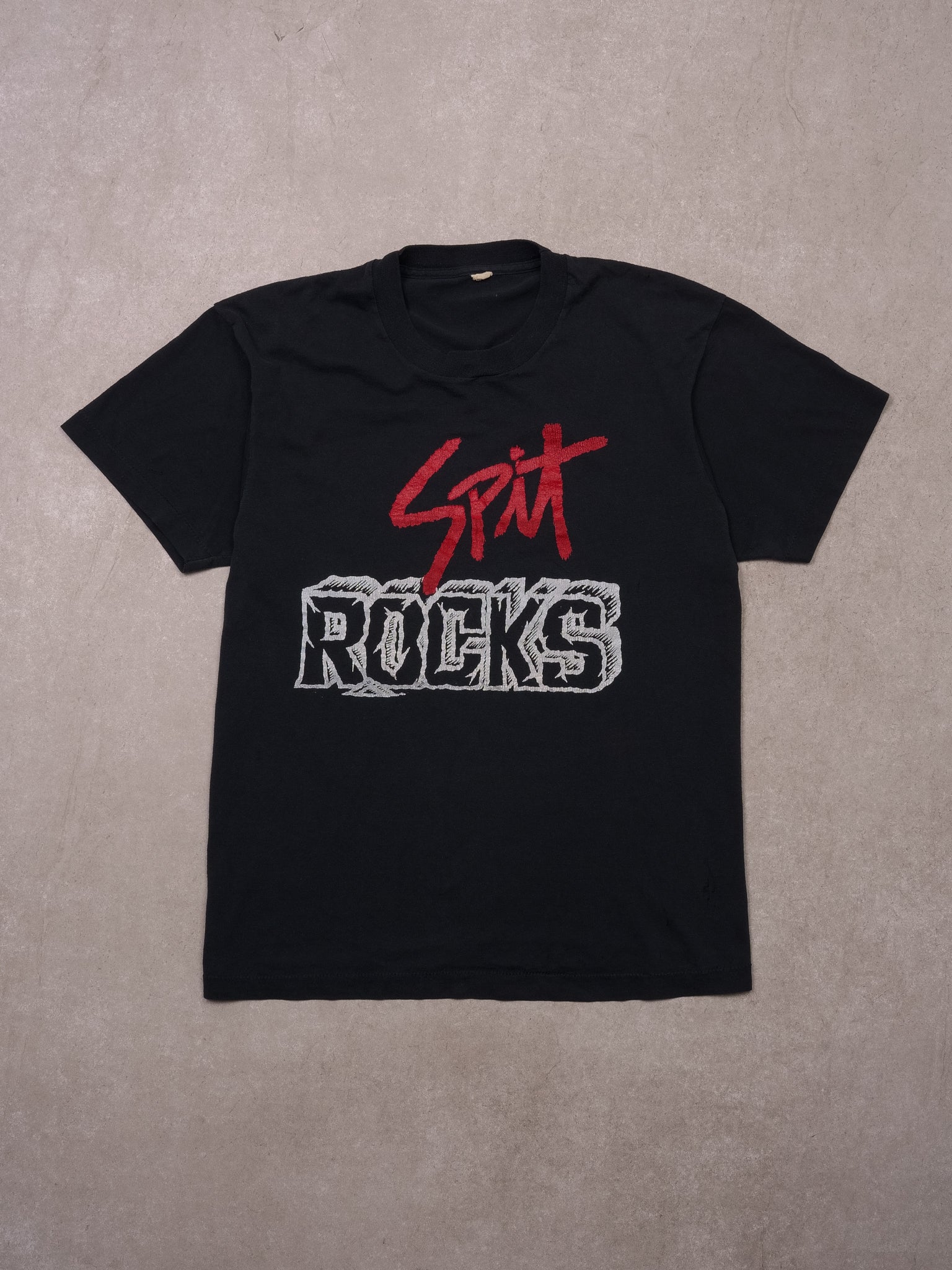 Vintage 90s Black Spit Rocks Single Stitch Graphic Tee (S/M)