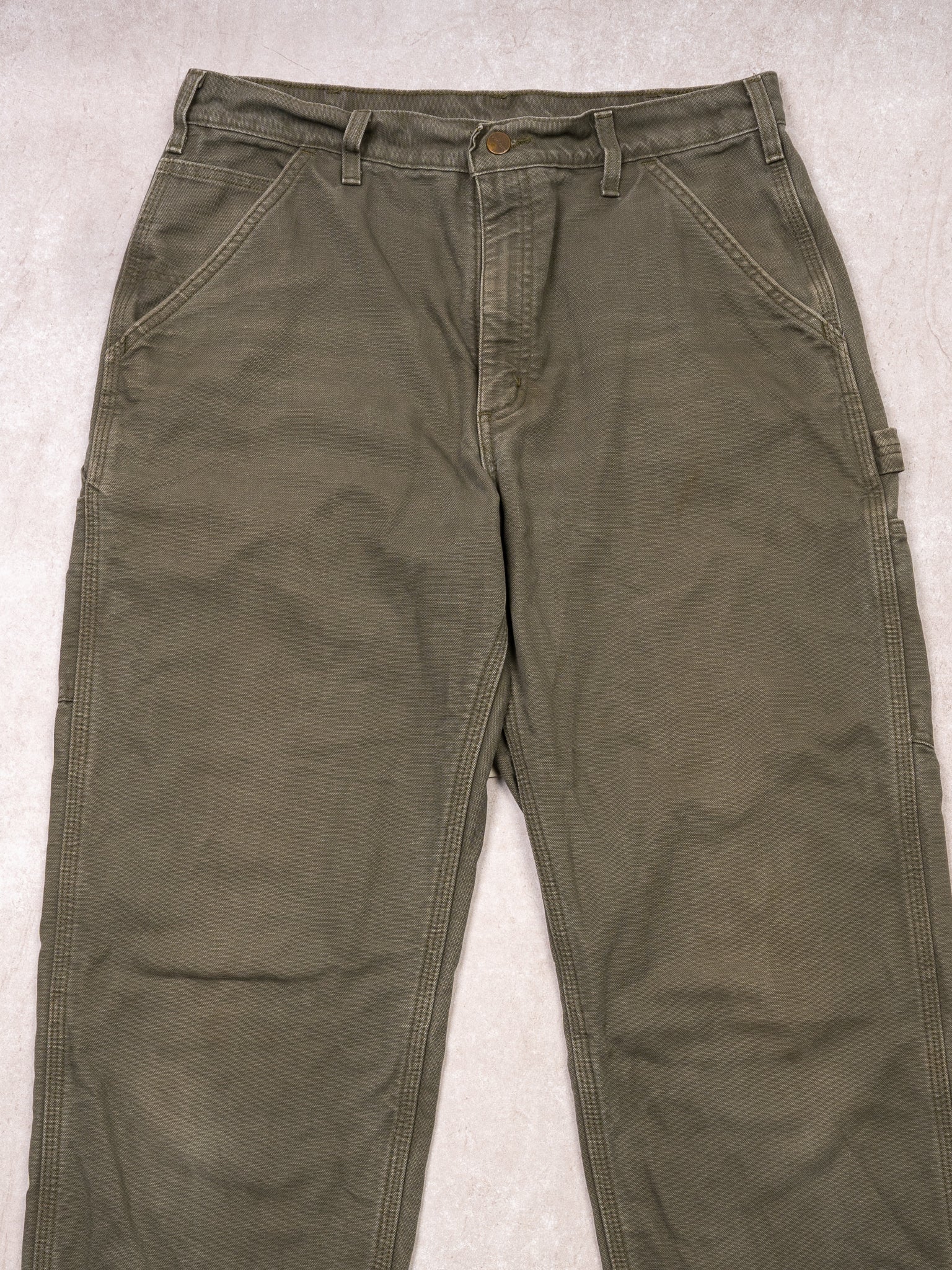 Vintage Olive Green Carhartt Dungaree Fit Cargo Pants (34 x 34)