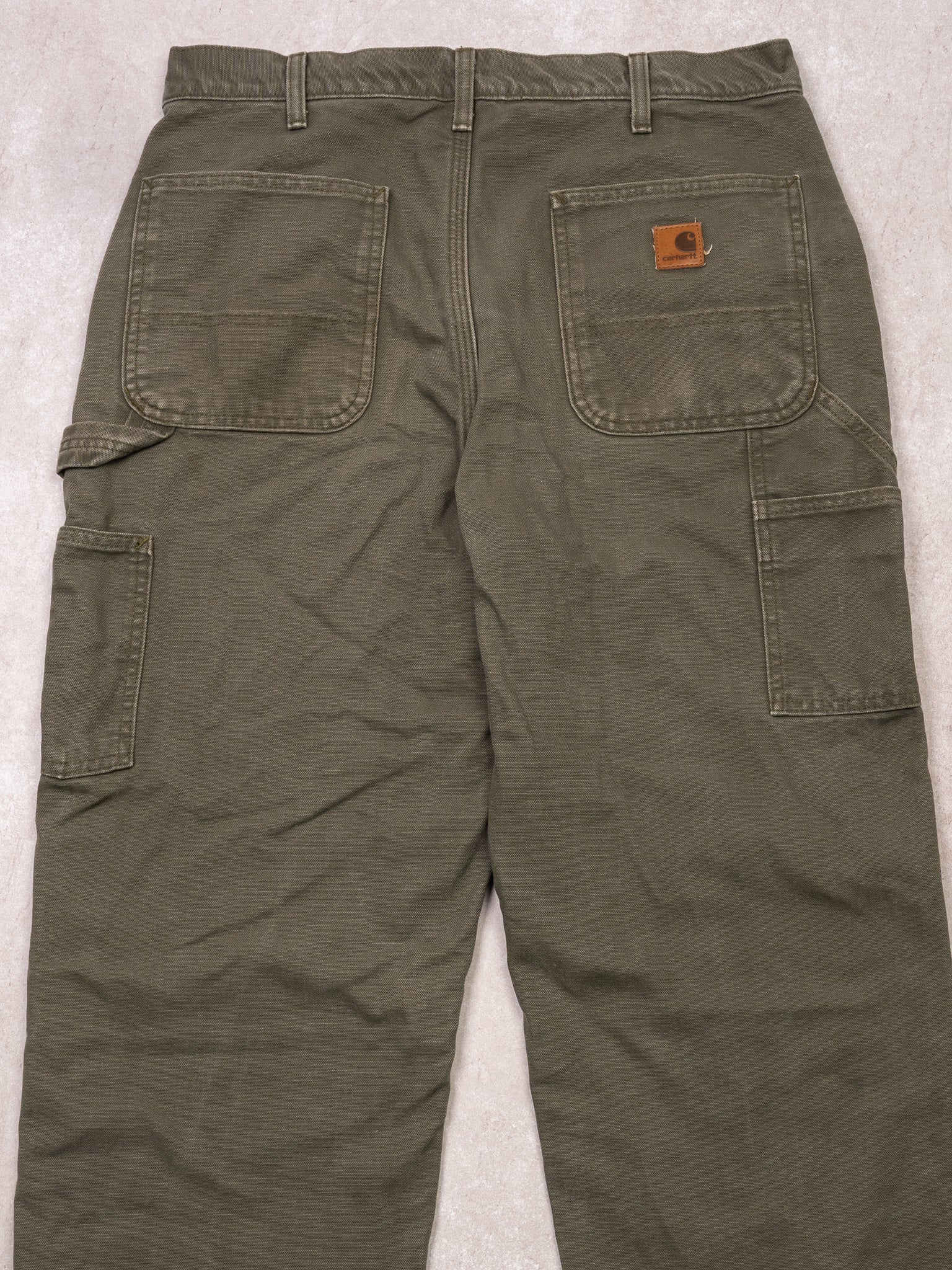 Vintage Olive Green Carhartt Dungaree Fit Cargo Pants (34 x 34)