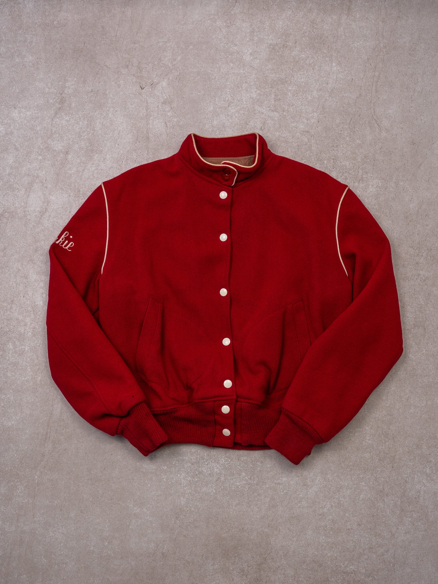 Vintage 70s Red Spartans Button Jacket (S)