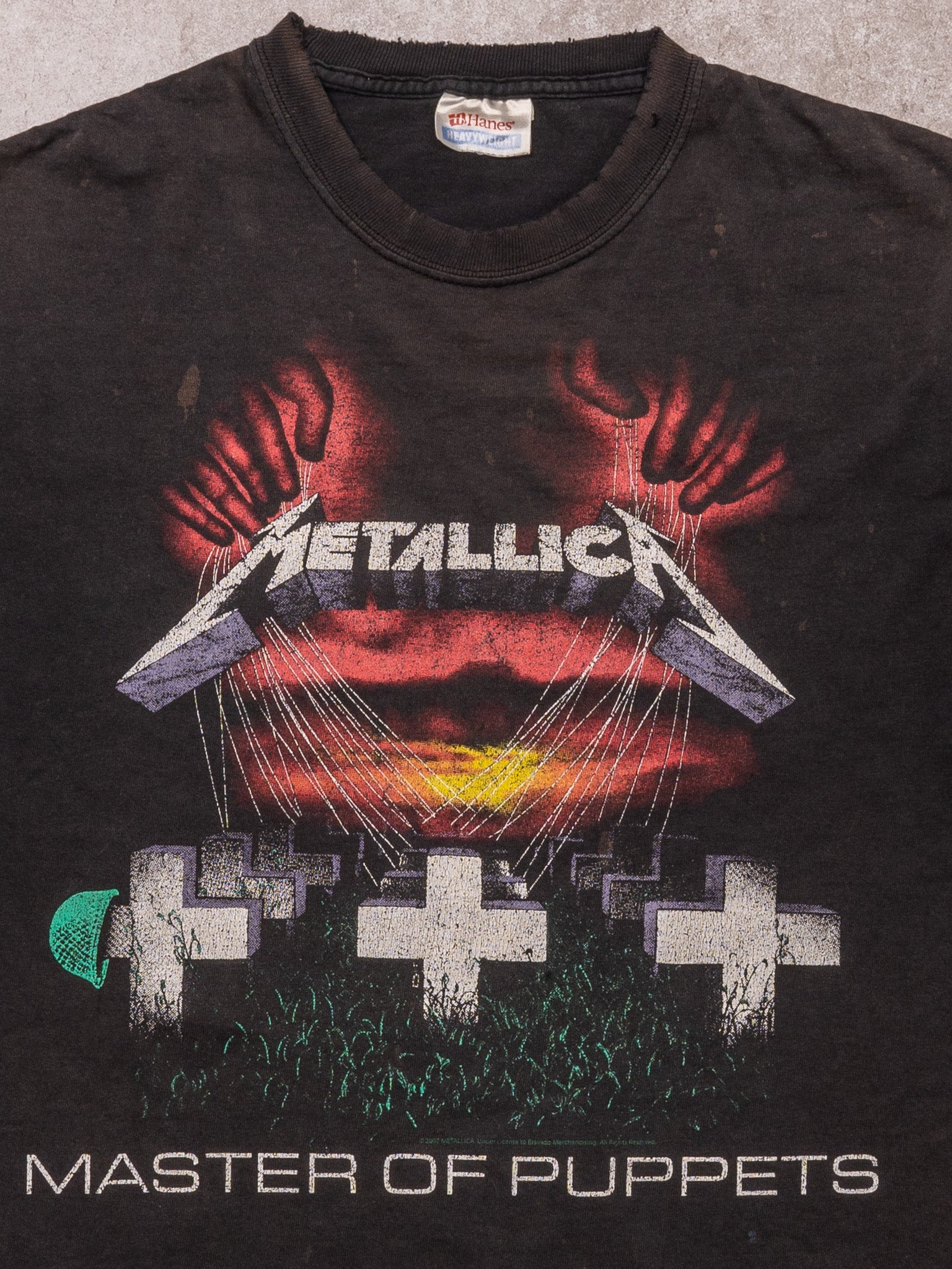 Vintage Faded Black Metallica Master of Puppets Tee (S)