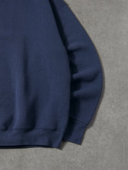 Vintage 90s Washed Navy Blue Fruit Of the Loom Blank Crewneck (L)