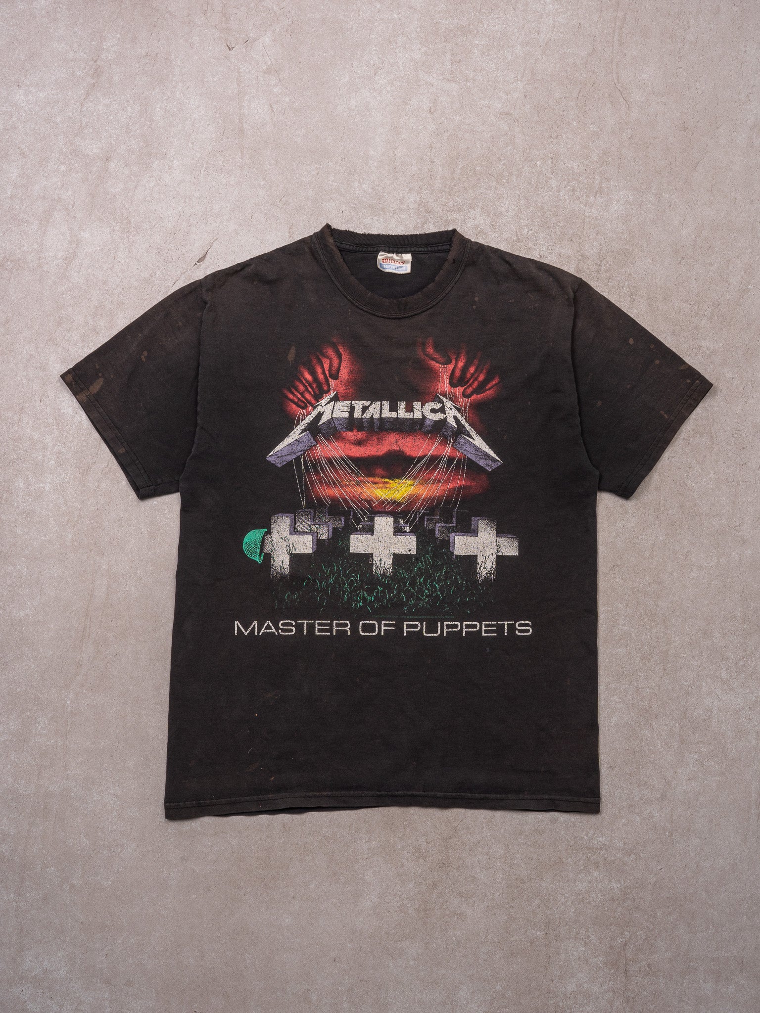 Vintage Faded Black Metallica Master of Puppets Tee (S)