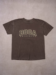 Vintage 90s Washed Brown BOCA Athletics Tee (M/L)