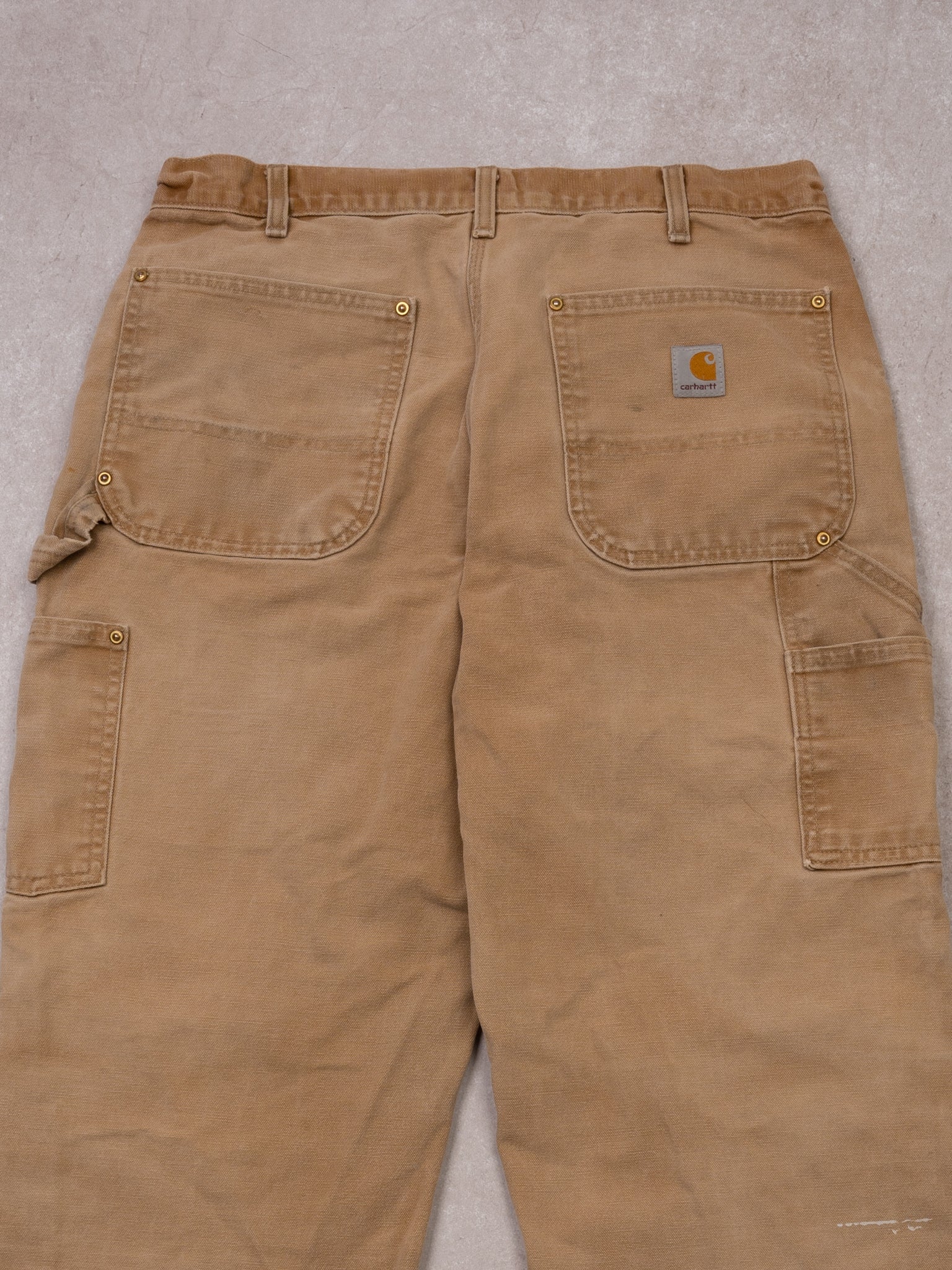 Vintage 90s Beige Carhartt Dungaree Double Knee Cargo Pants (32 x 30)