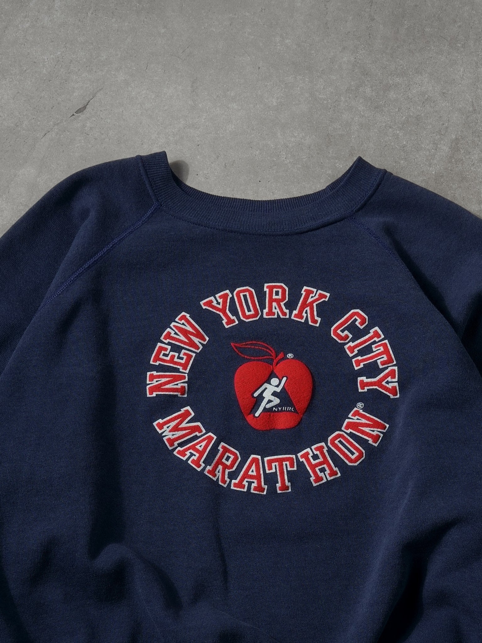 Vintage 90s Navy Blue New York City Marathon Crewneck (L)