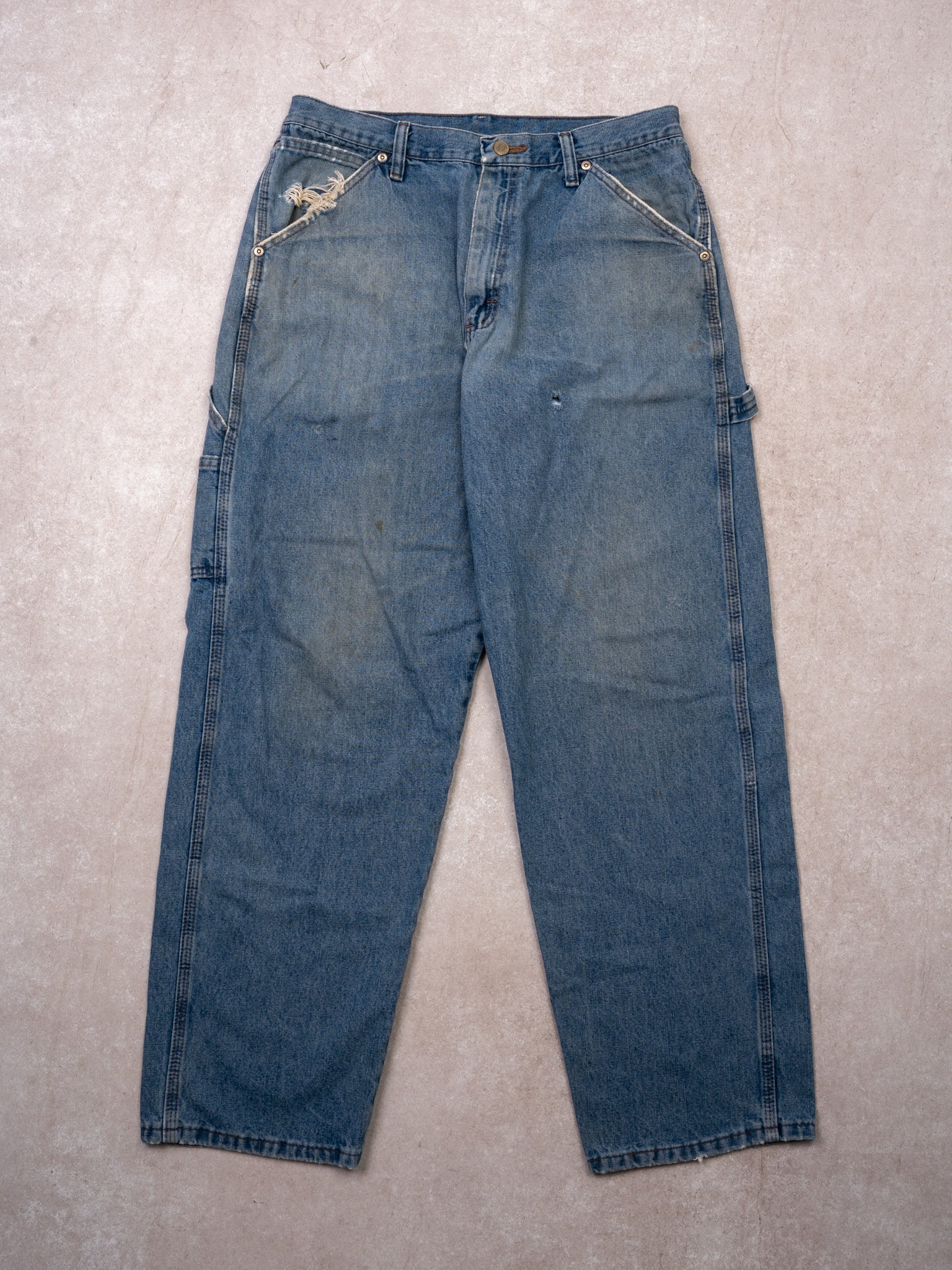 Vintage 90s Blue Wrangler Denim Carptenter Cargo Pants (32 x 32)