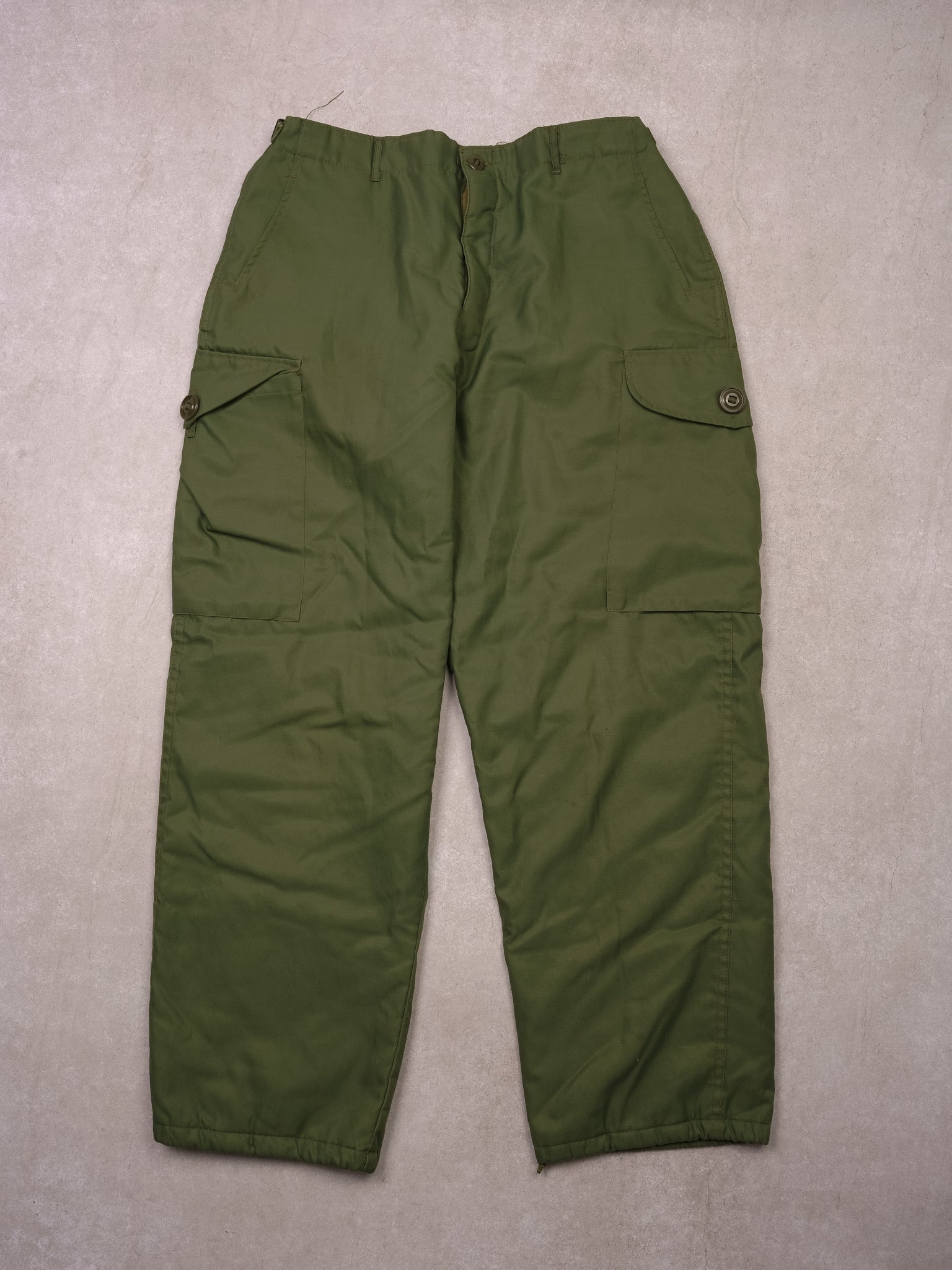 Vintage 80s Green Army Frontenac Insulated Nylon Pants (32x32)