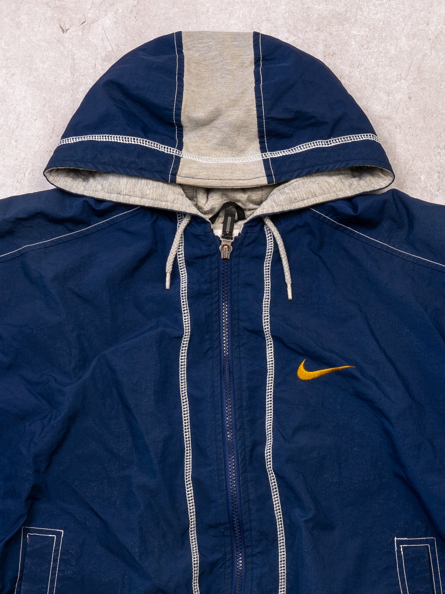 Vintage 1990s Navy + Grey Insulated Windbreaker Jacket (M)