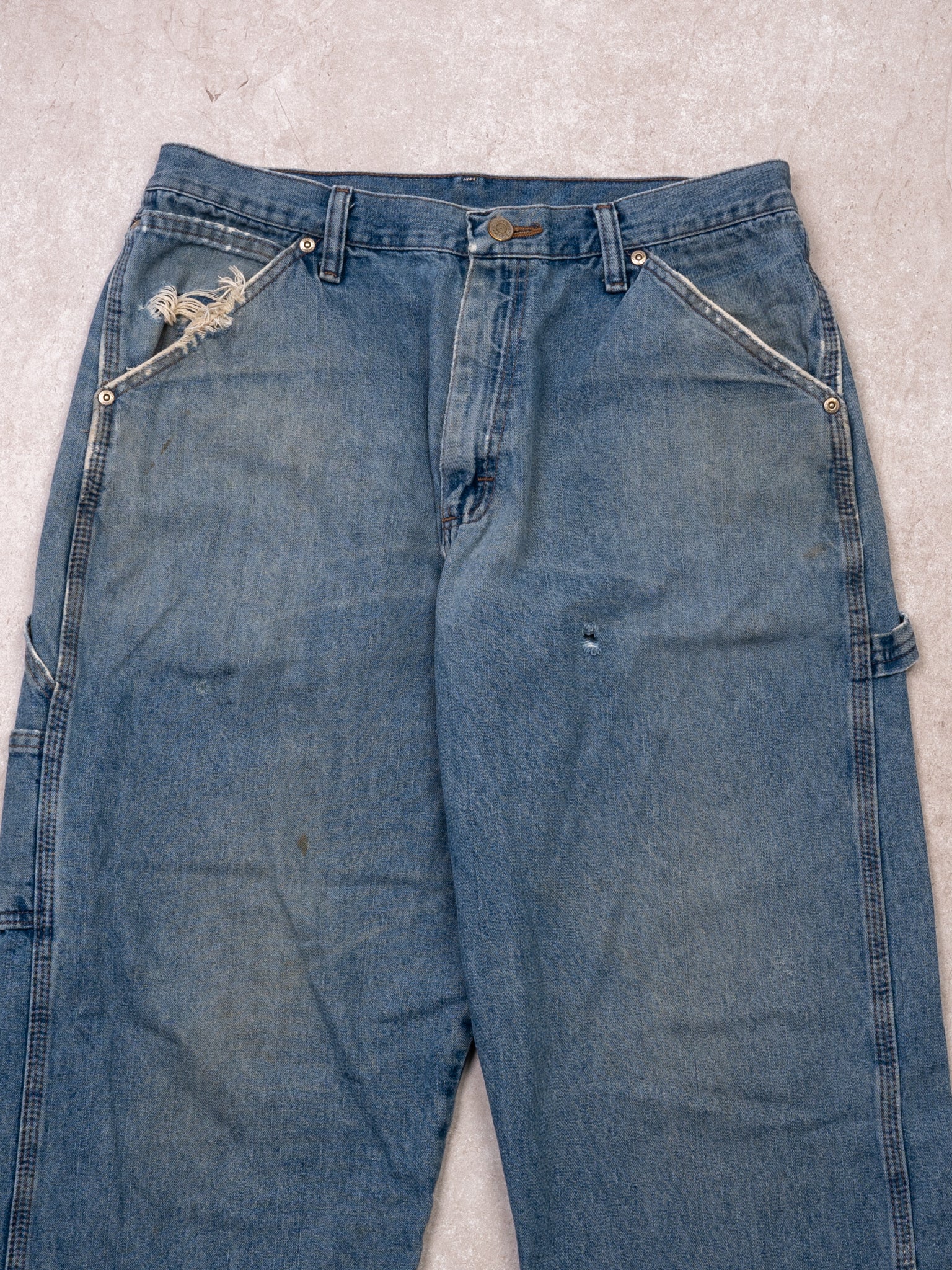 Vintage 90s Blue Wrangler Denim Carptenter Cargo Pants (32 x 32)