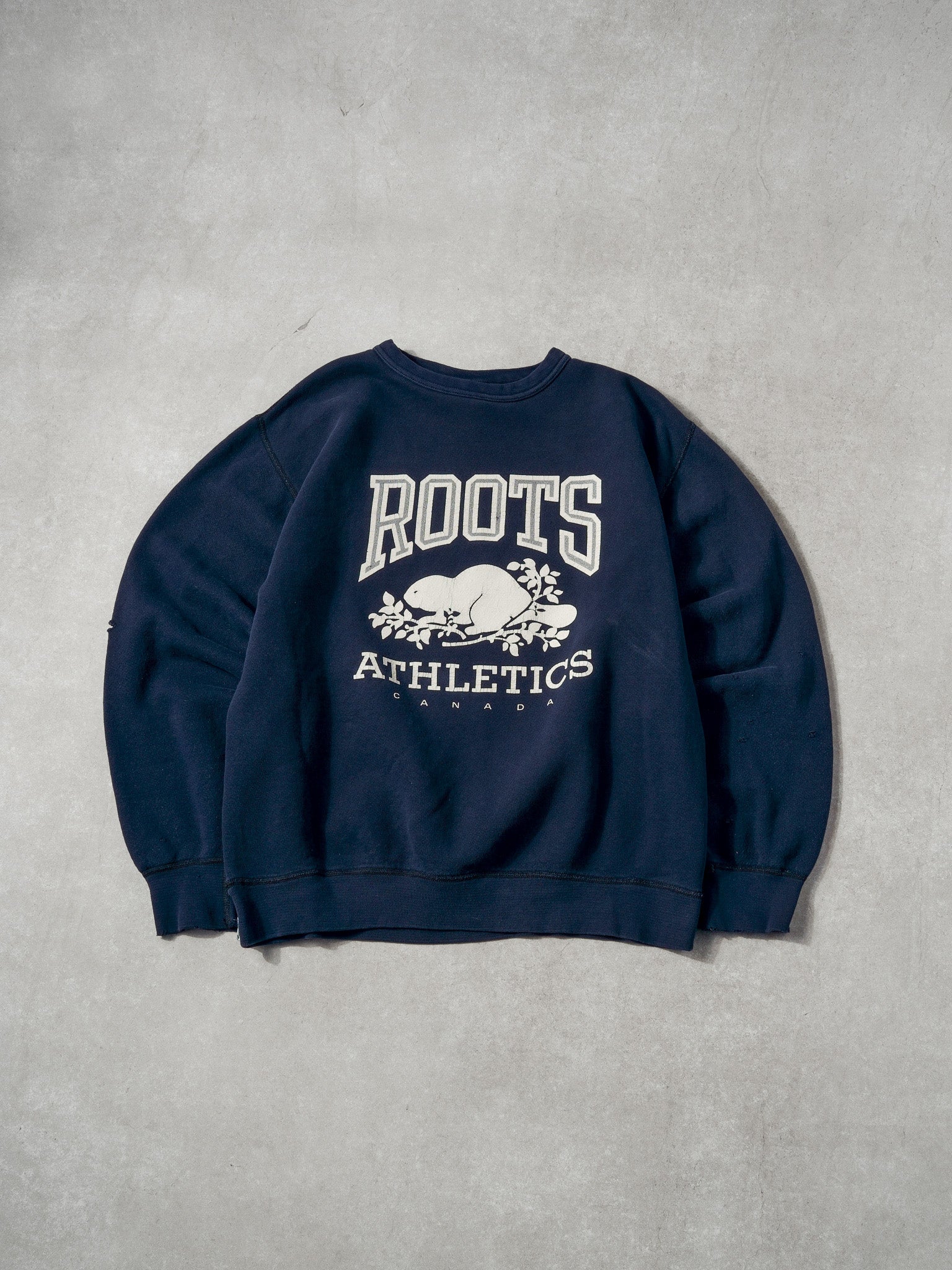 Vintage 90s Navy Blue Roots Athletics Crewneck (M)