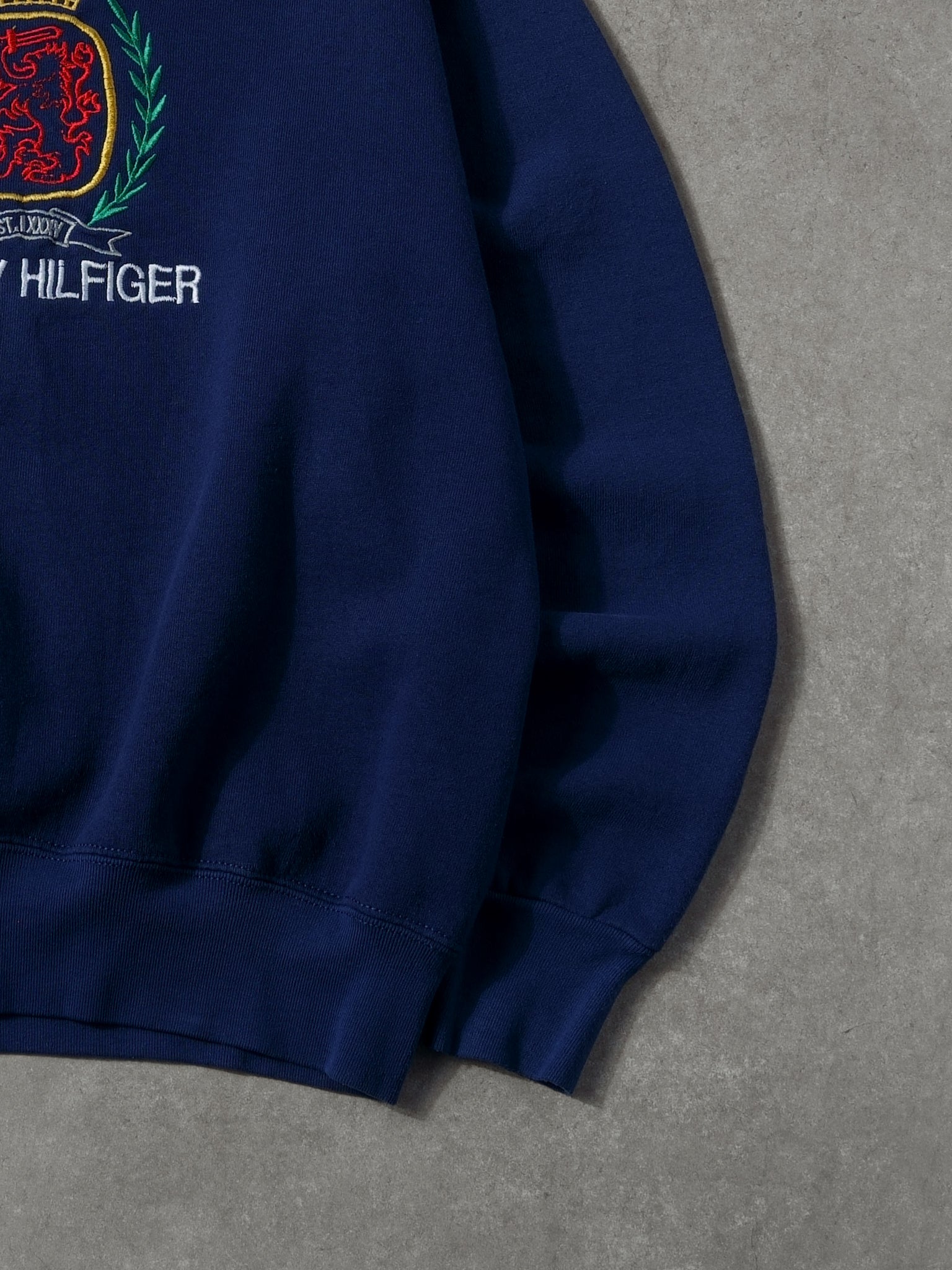 Vintage 90s Royal Blue Tommy Hilfiger Emblem Crewneck (M)