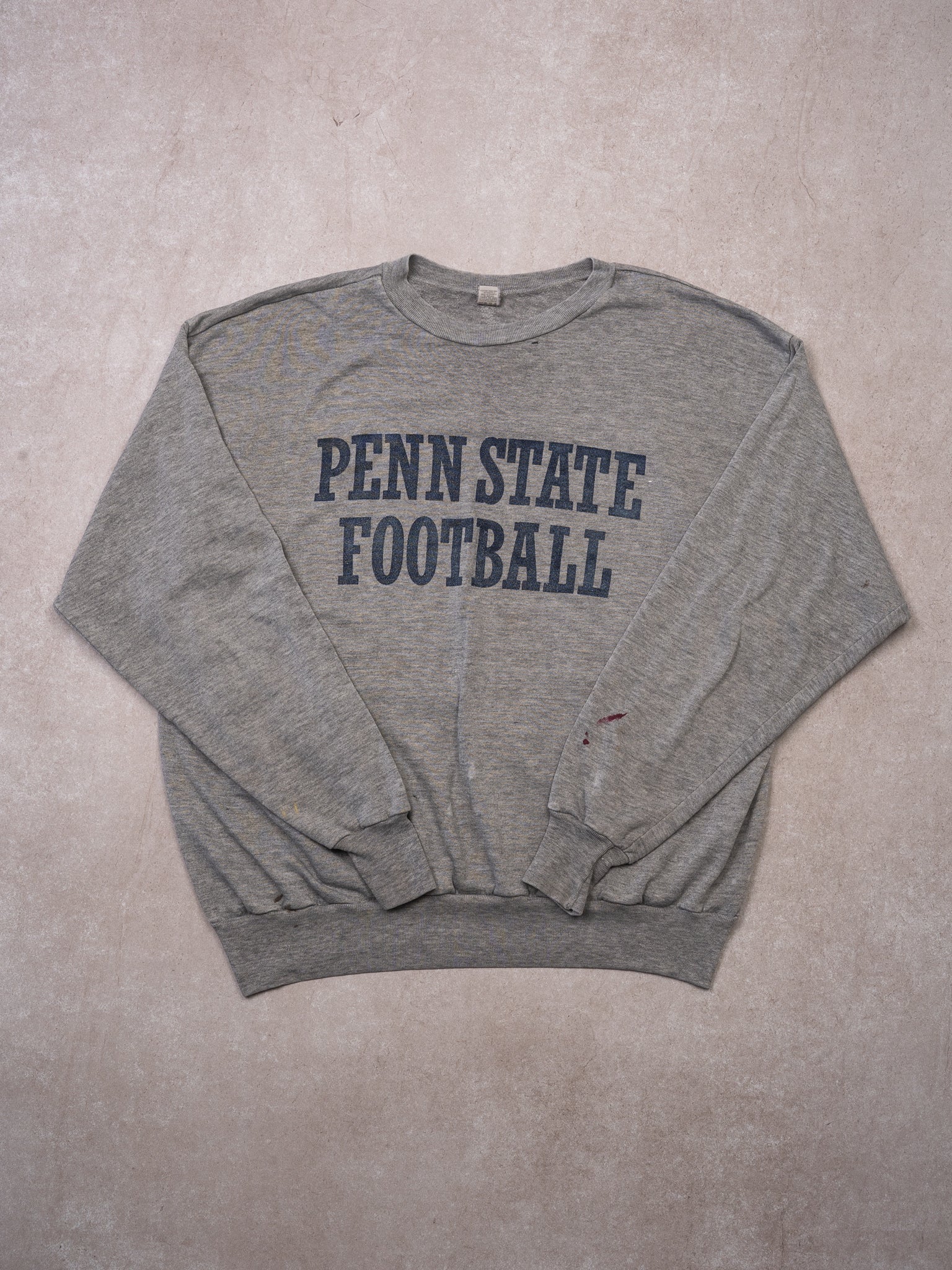 Vintage Rugged 1980s Grey + Blue Penn State Football Crewneck (L)
