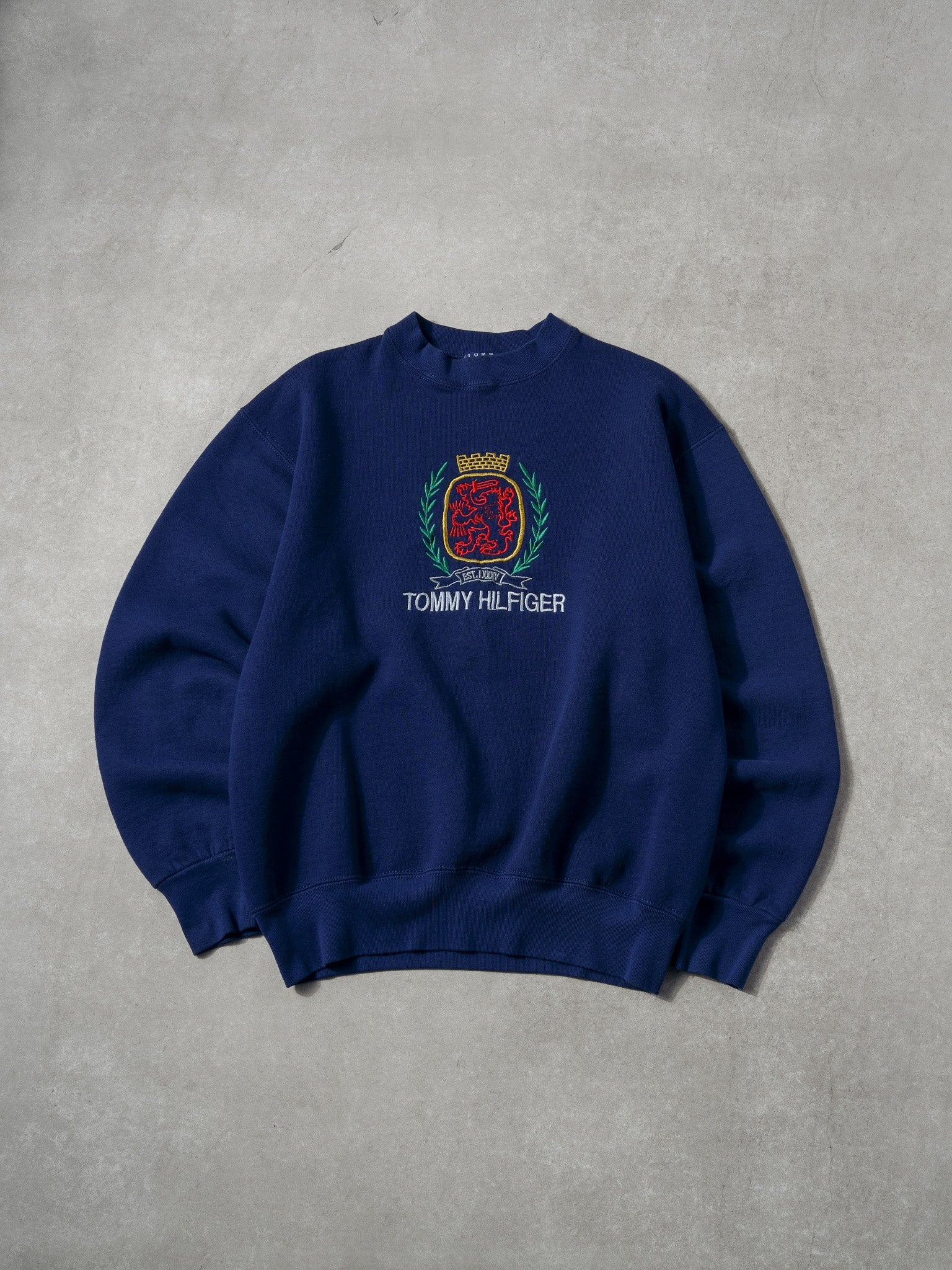 Vintage 90s Royal Blue Tommy Hilfiger Emblem Crewneck (M)