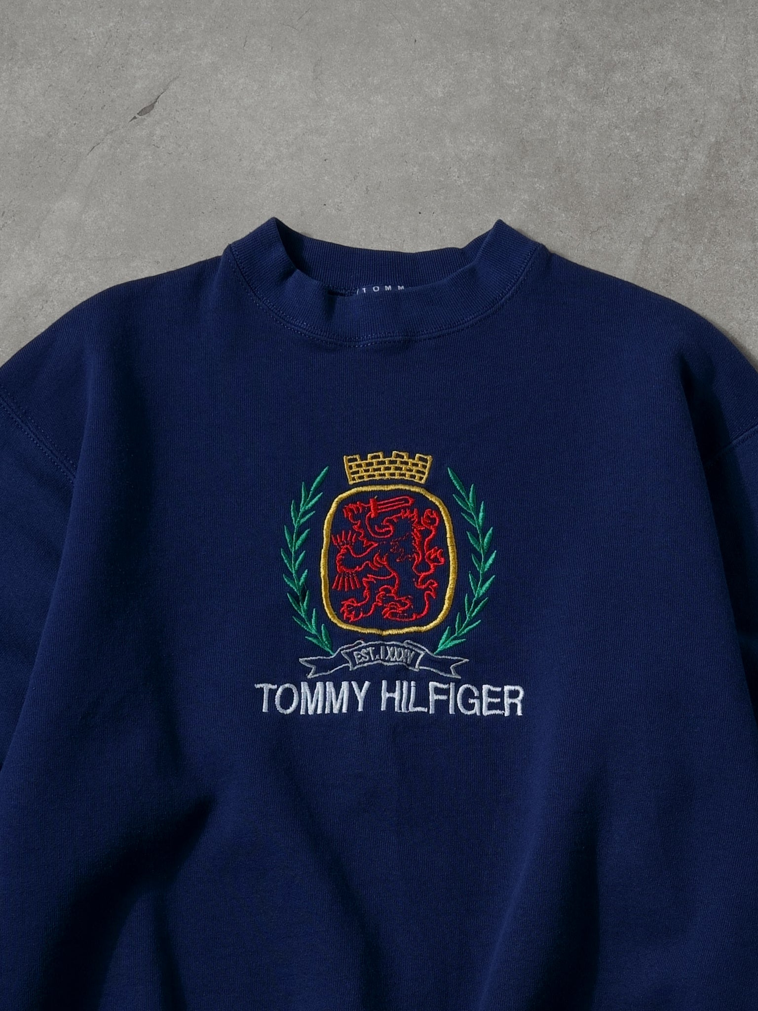 Vintage 90s Royal Blue Tommy Hilfiger Emblem Crewneck (M)