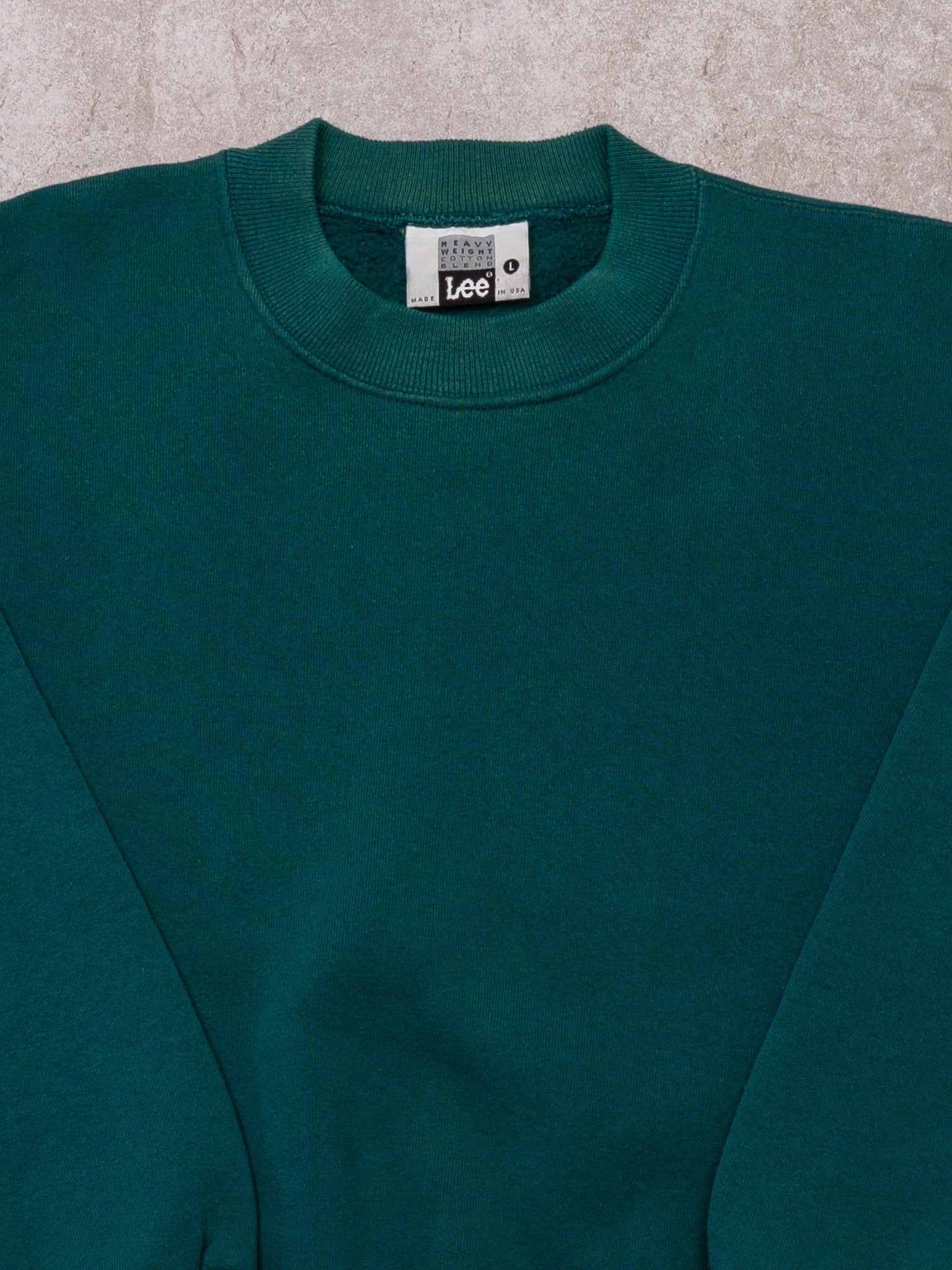Vintage 90s Pine Green Lee Heavy Weight Blank Crewneck
