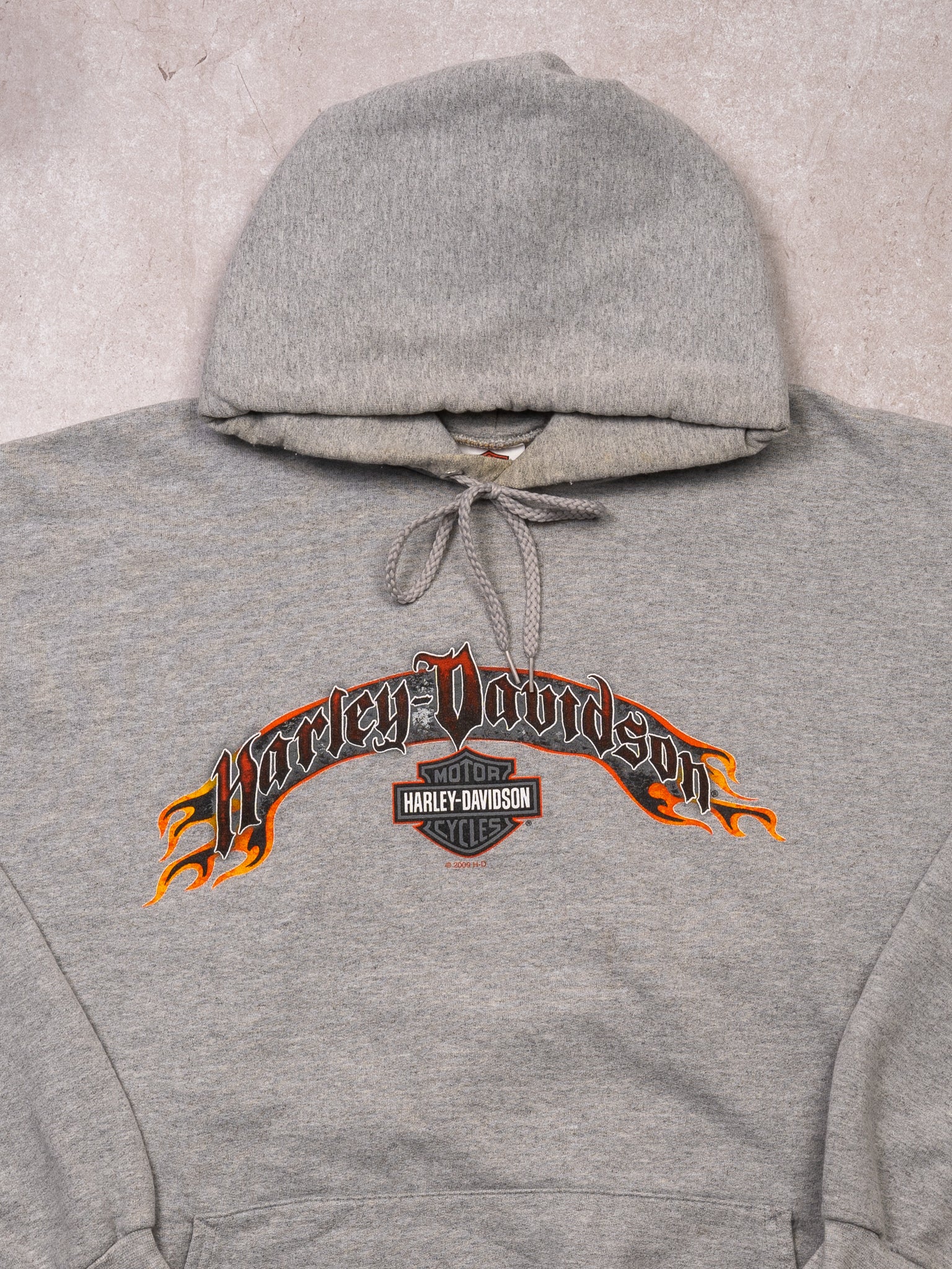 Vintage '09 Grey Harley Davidson Edmonton AB Hoodie (XXL)