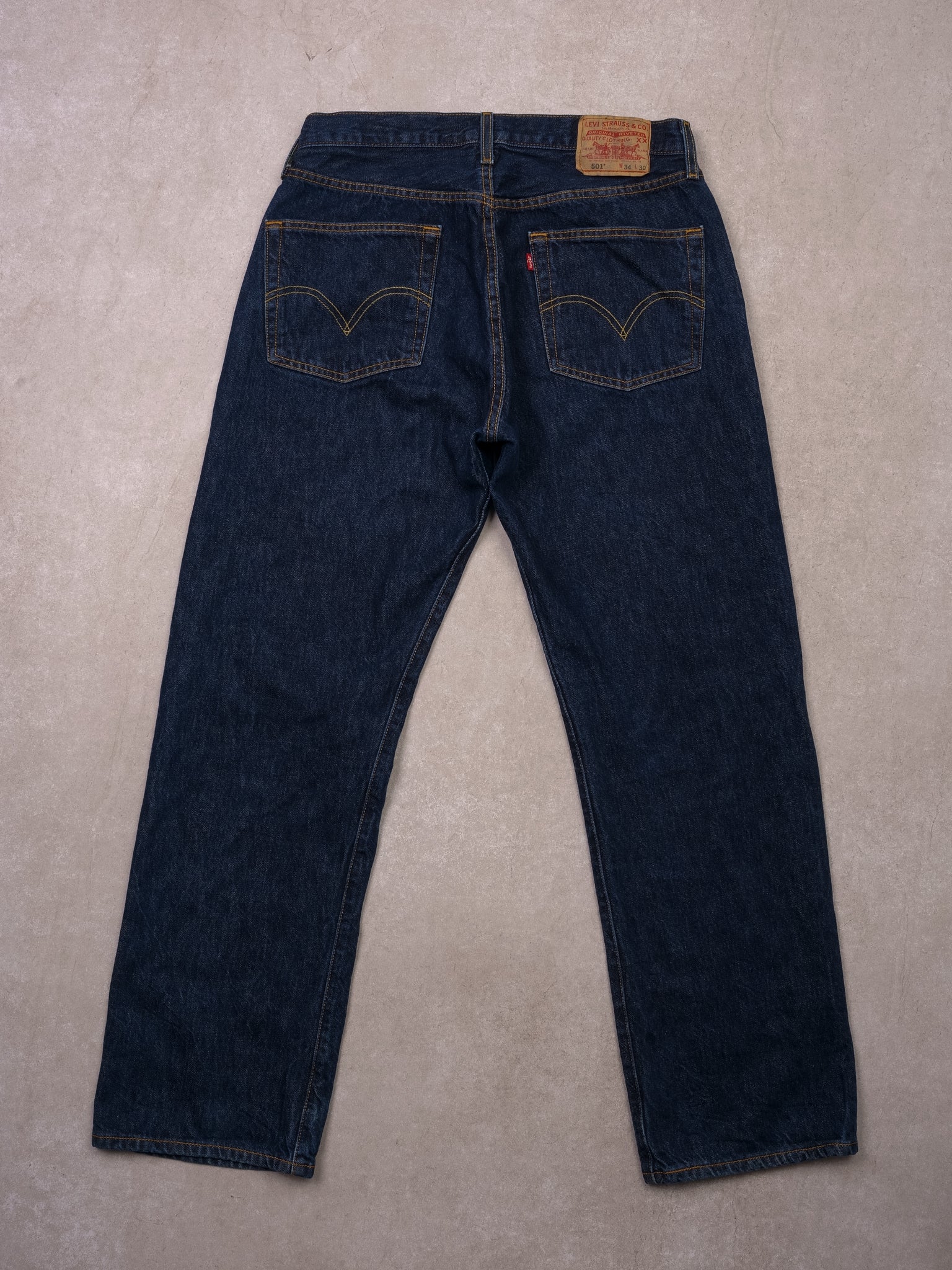Vintage 90s Dark Blue 501 Levi's Denim Jeans (30x30)