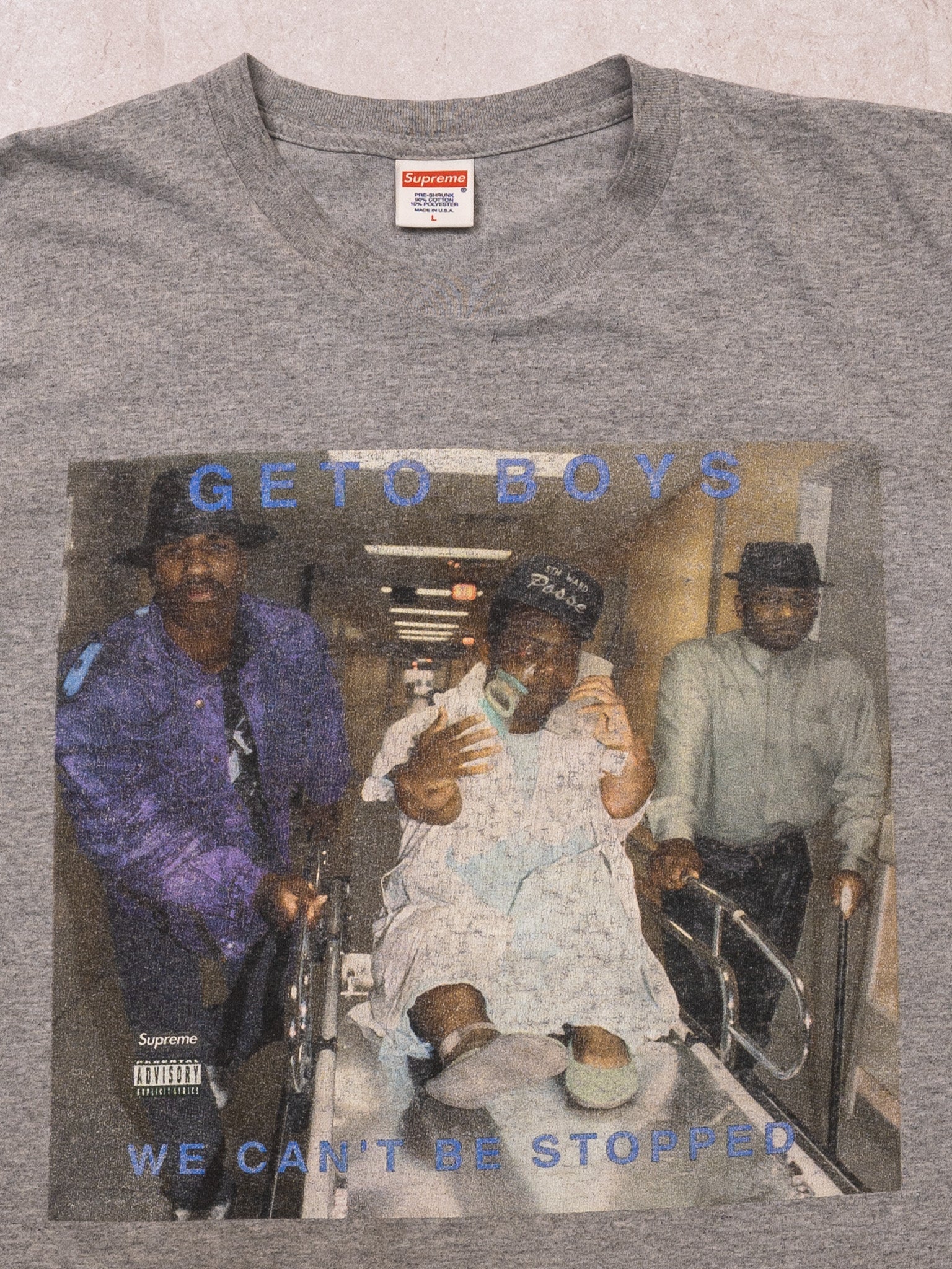 Grey Supreme Geto Boys We Cant Be Stopped Tee (M/L)