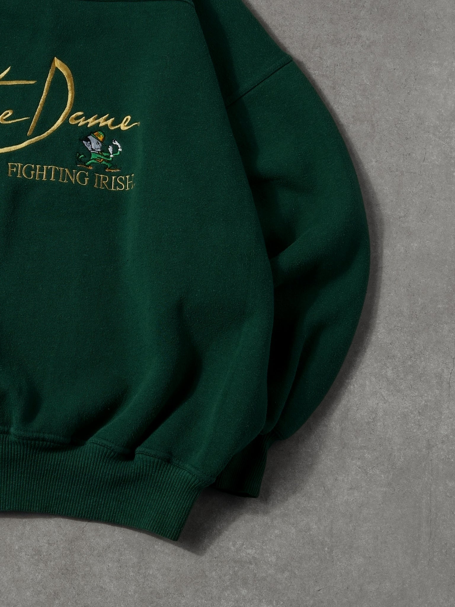Vintage 90s Pine Green Notre Dame Fighting Irish Crewneck (XL)