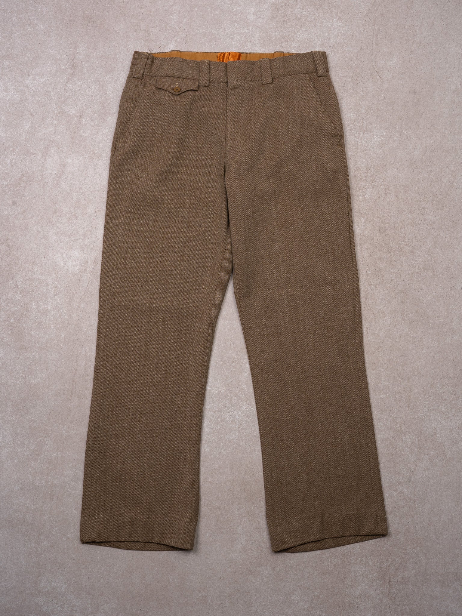 Vintage 60s Brown Wool Dress Pants (34 x 28)