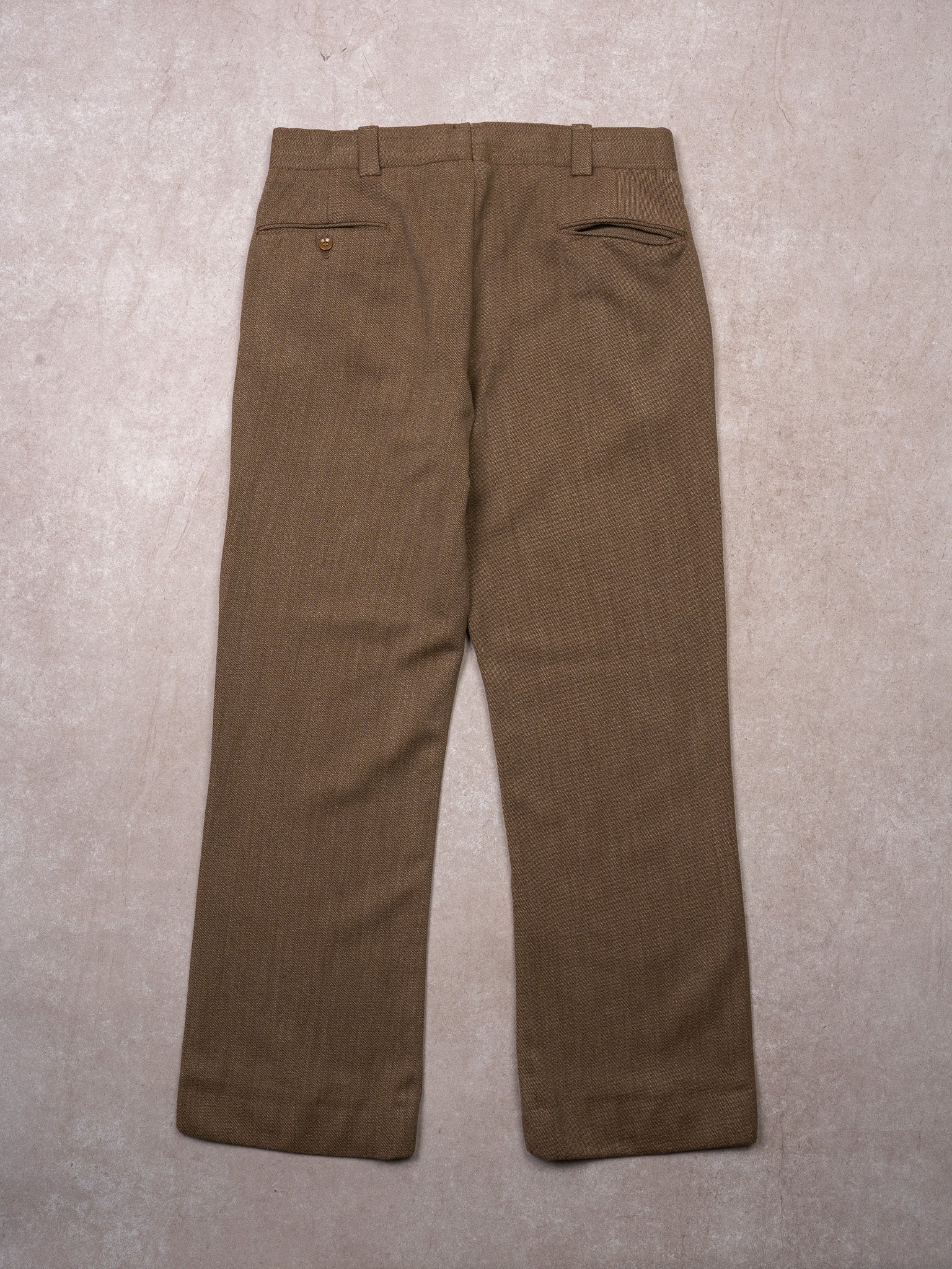 Vintage 60s Brown Wool Dress Pants (34 x 28)