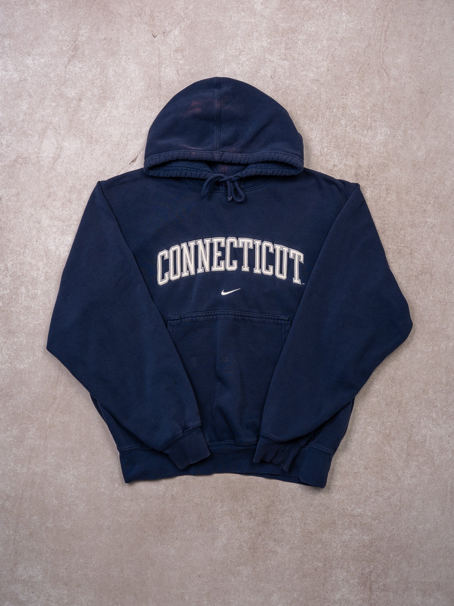 Vintage Navy Nike Connecticut Center Check Hoodie (S/M)